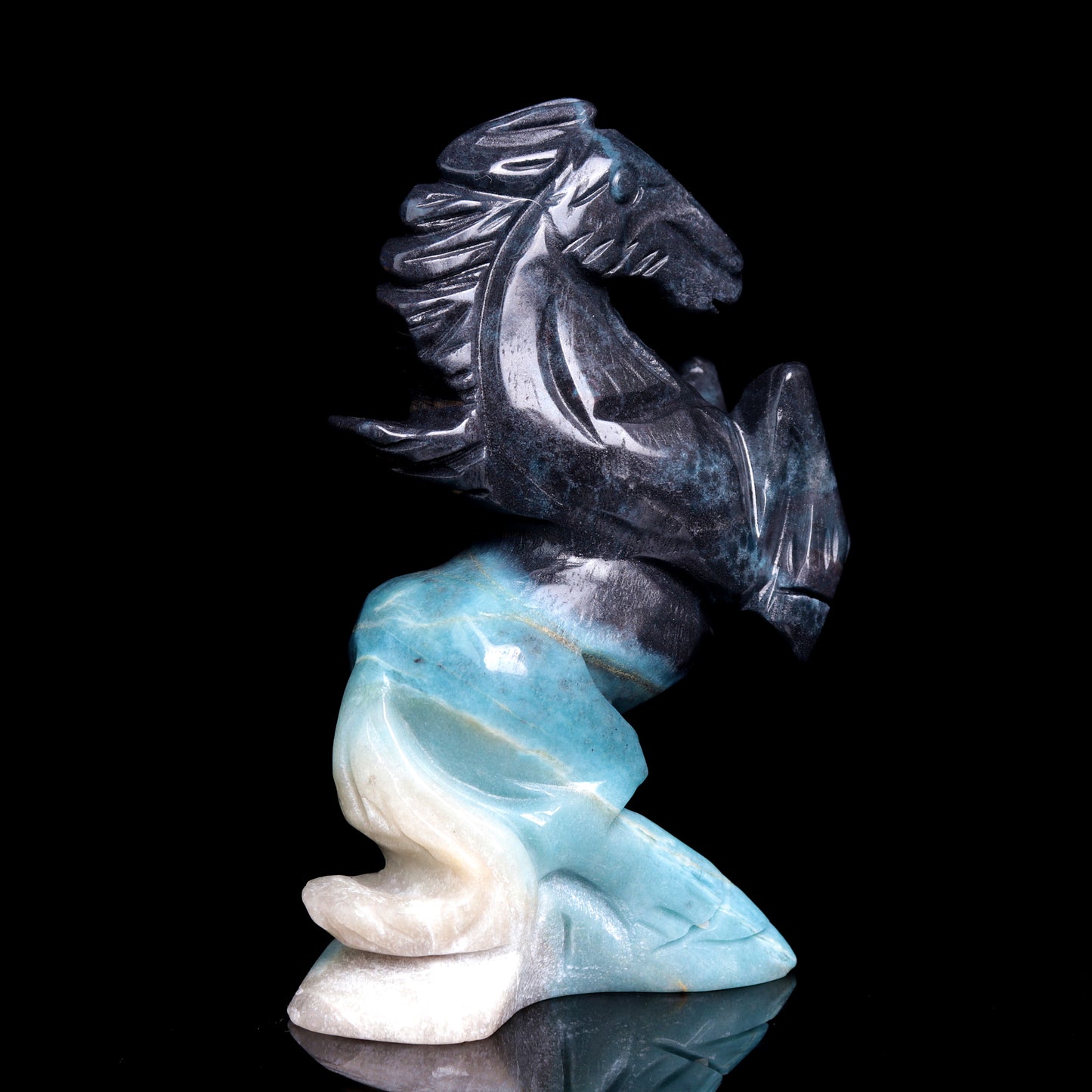 5" Trolleite Stone Horse Figurine Crystal Animal Carvings Decor