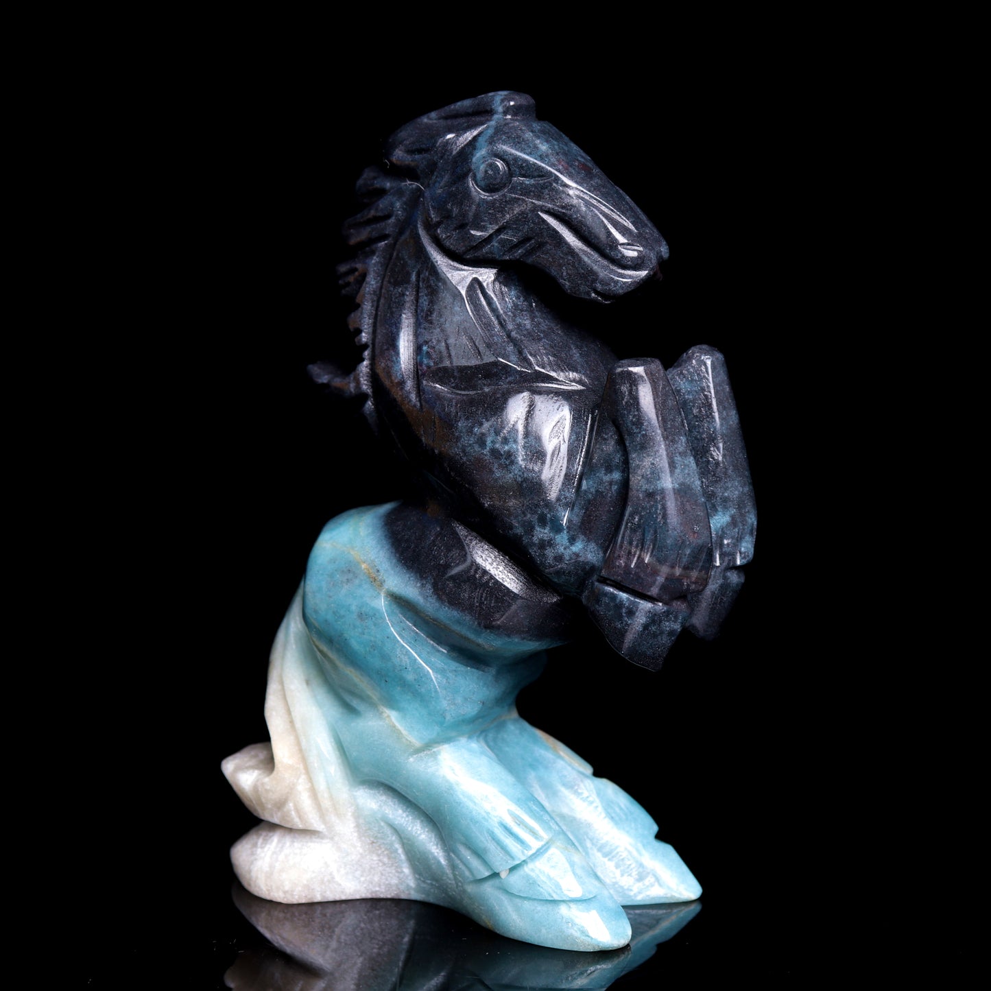 5" Trolleite Stone Horse Figurine Crystal Animal Carvings Decor