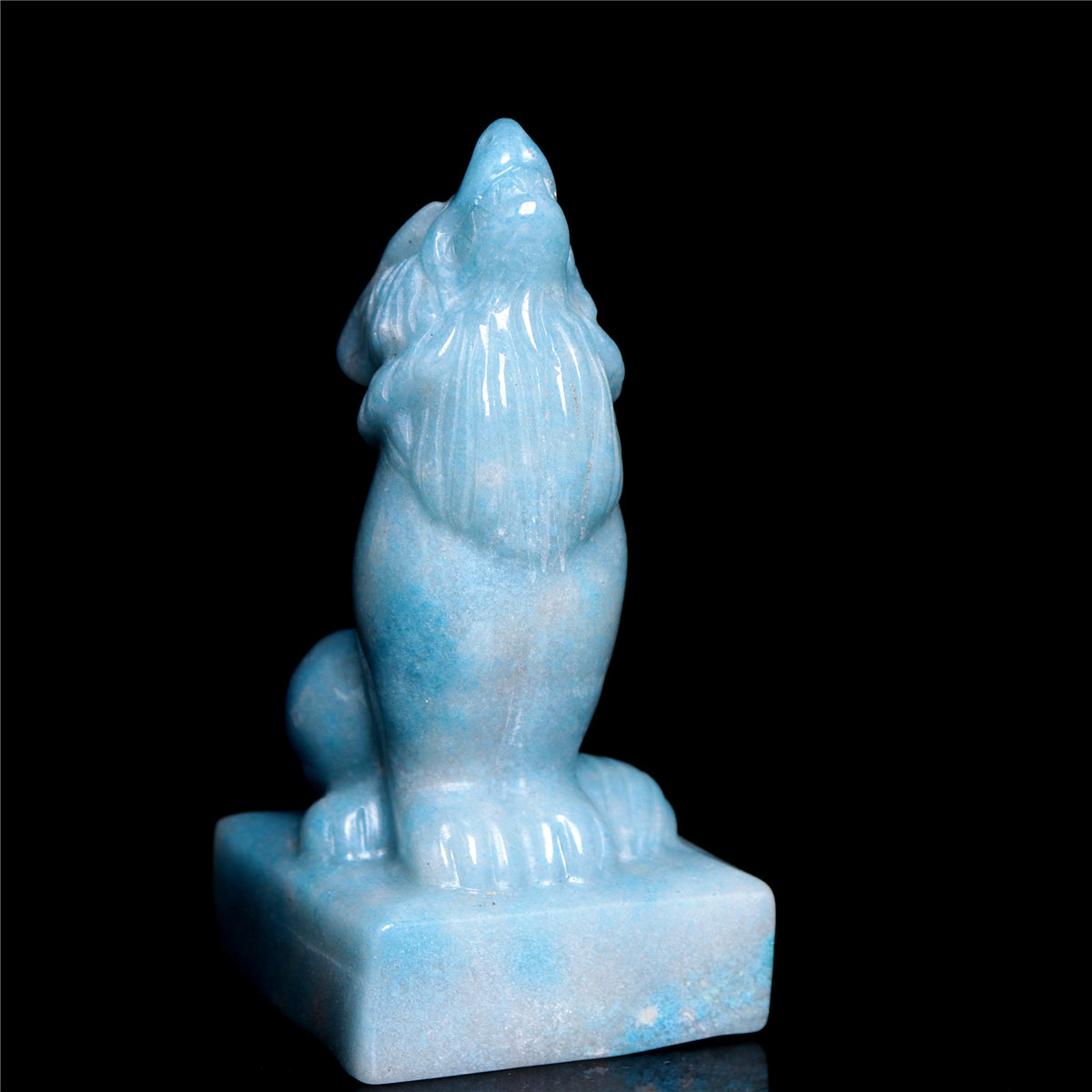 5" Trolleite Crystal Wolf Figurine Stone Animal Carvings Decor