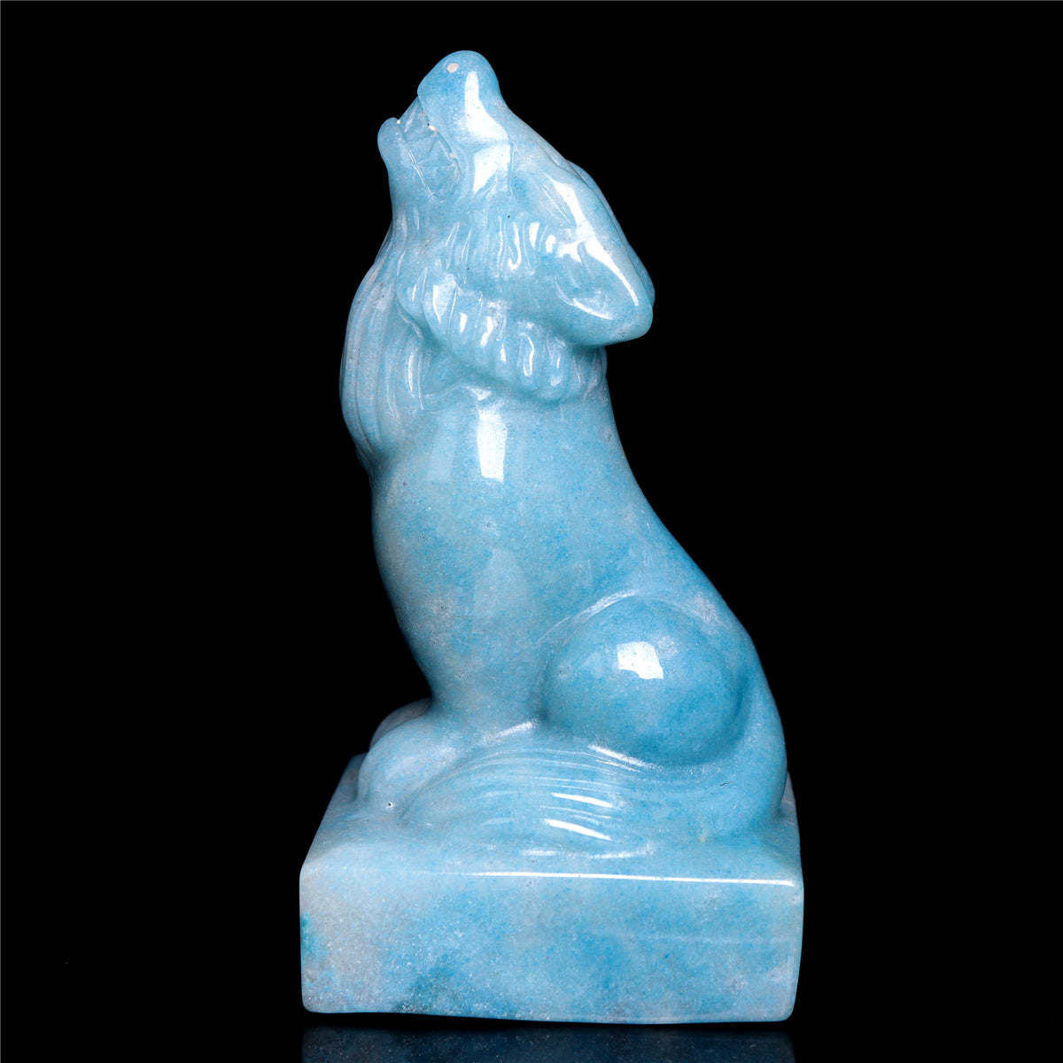5" Trolleite Crystal Wolf Figurine Stone Animal Carvings Decor