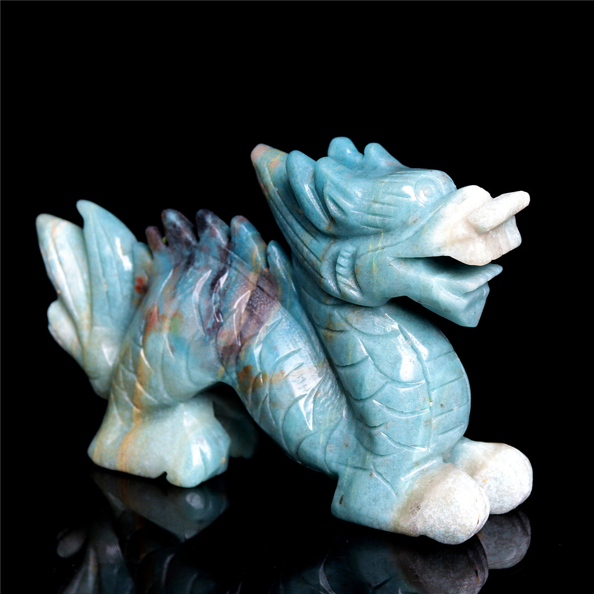 5" Trolleite Crystal Dragon Figurine Stone Animal Carvings Decor
