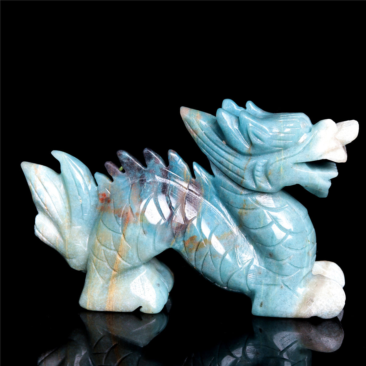 5" Trolleite Crystal Dragon Figurine Stone Animal Carvings Decor