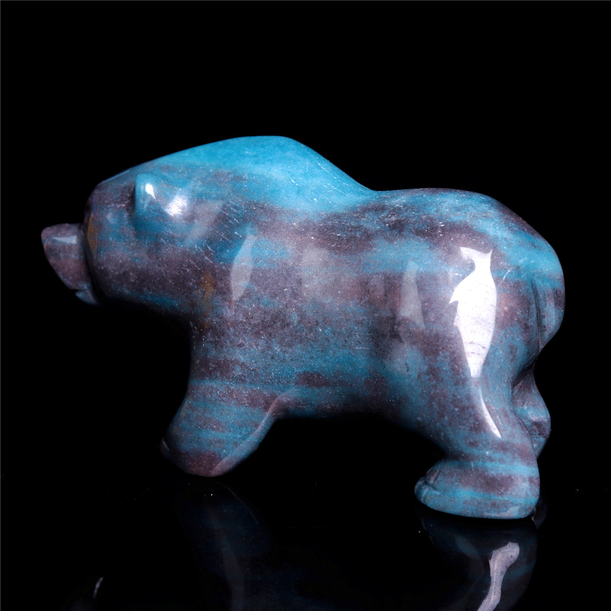 6.8" Trolleite Crystal Bear Figurine Stone Animal Carvings Decor