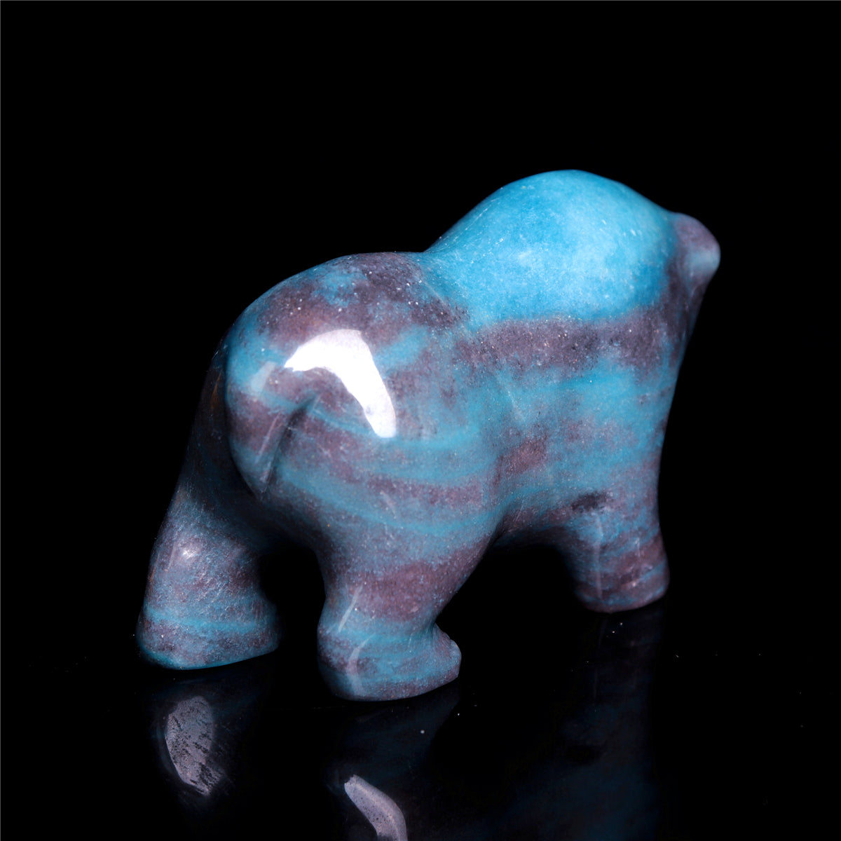 6.8" Trolleite Crystal Bear Figurine Stone Animal Carvings Decor