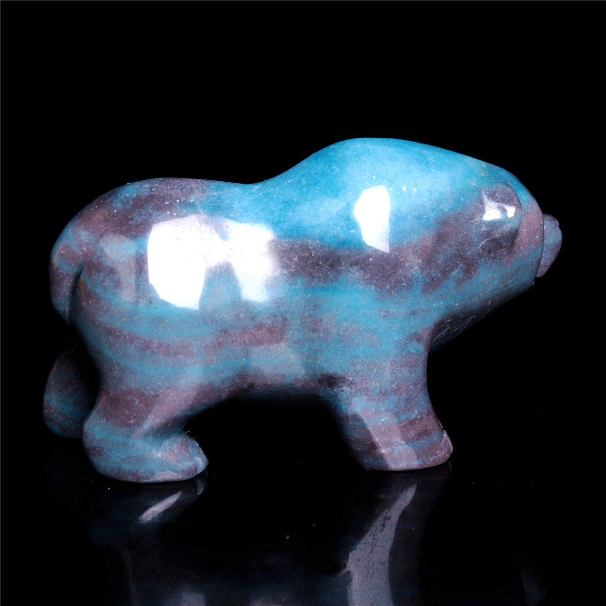 6.8" Trolleite Crystal Bear Figurine Stone Animal Carvings Decor