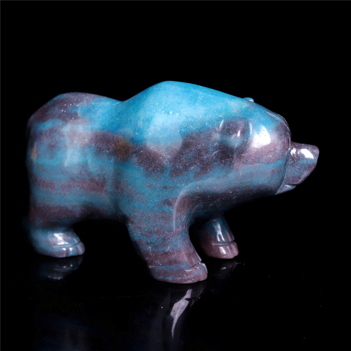 6.8" Trolleite Crystal Bear Figurine Stone Animal Carvings Decor