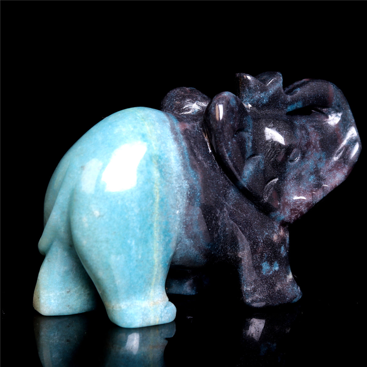 4.5" Trolleite Crystal Elephant Figurine Stone Animal Carvings Decor