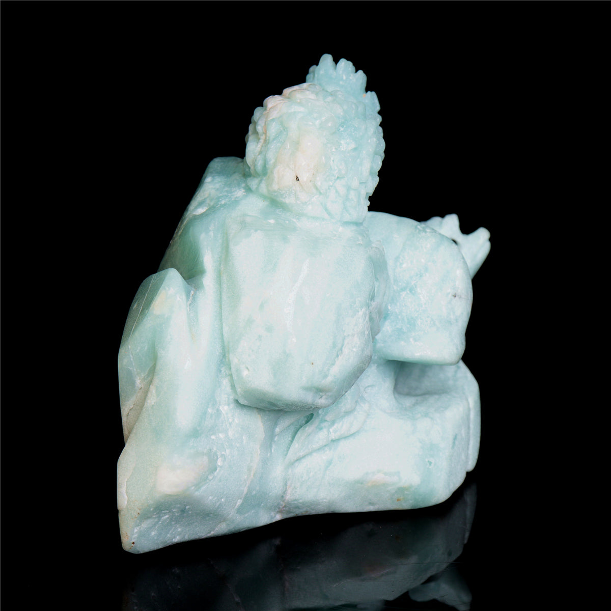 6" Amazonite Crystal Hedgehog Figurine Stone Animal Carvings Decor