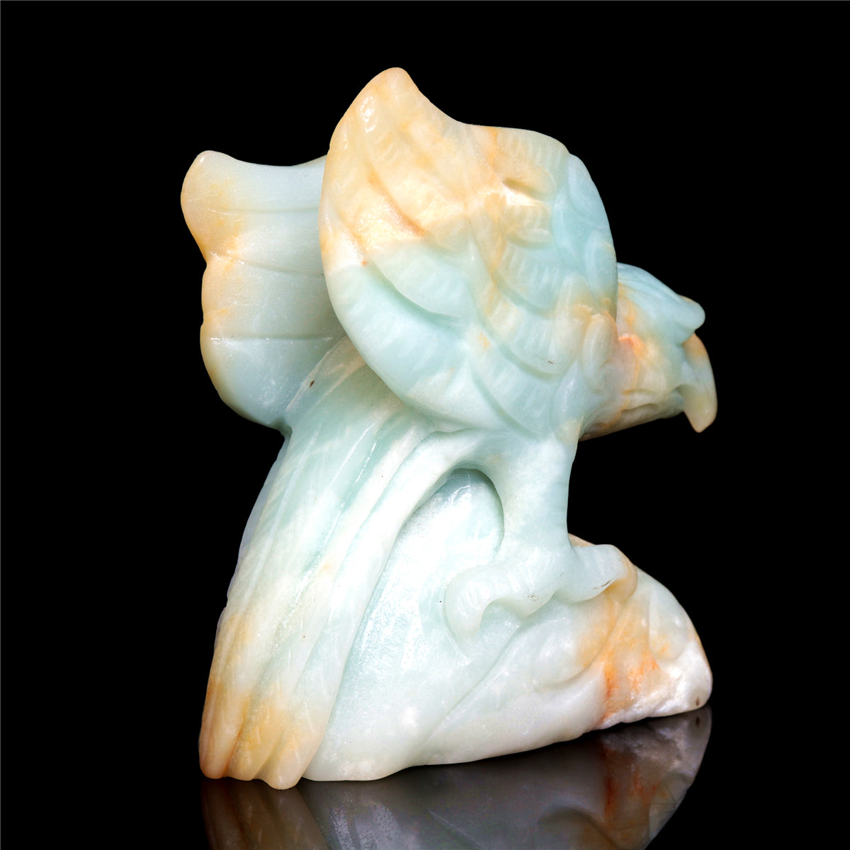 4.5" Amazonite Crystal Eagle Figurine Stone Animal Carvings Decor Gift