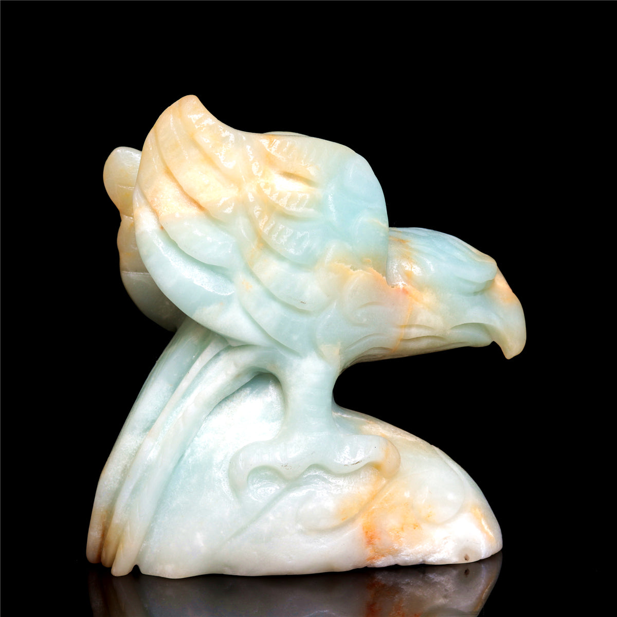 4.5" Amazonite Crystal Eagle Figurine Stone Animal Carvings Decor Gift