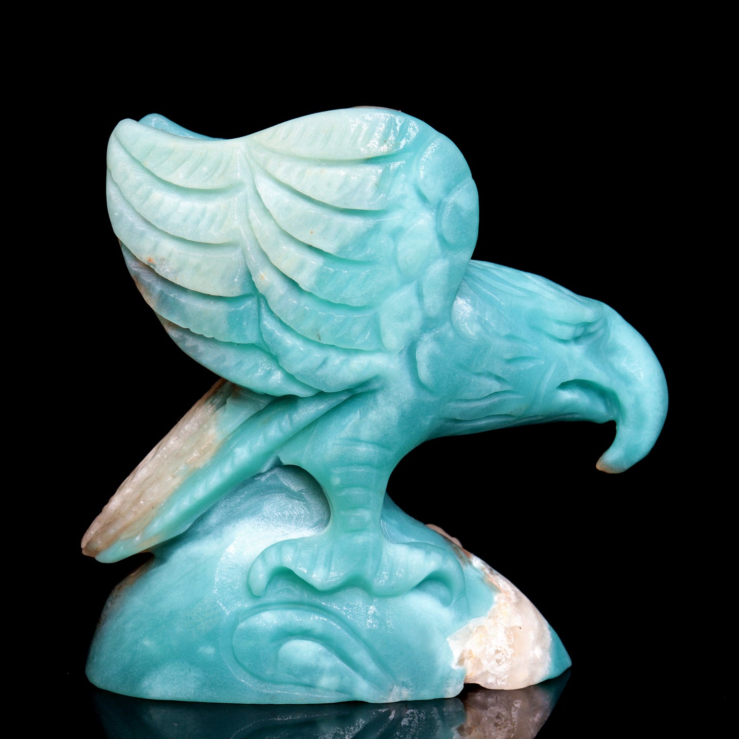 4.5" Amazonite Crystal Eagle Figurine Stone Animal Carvings Decor Gift