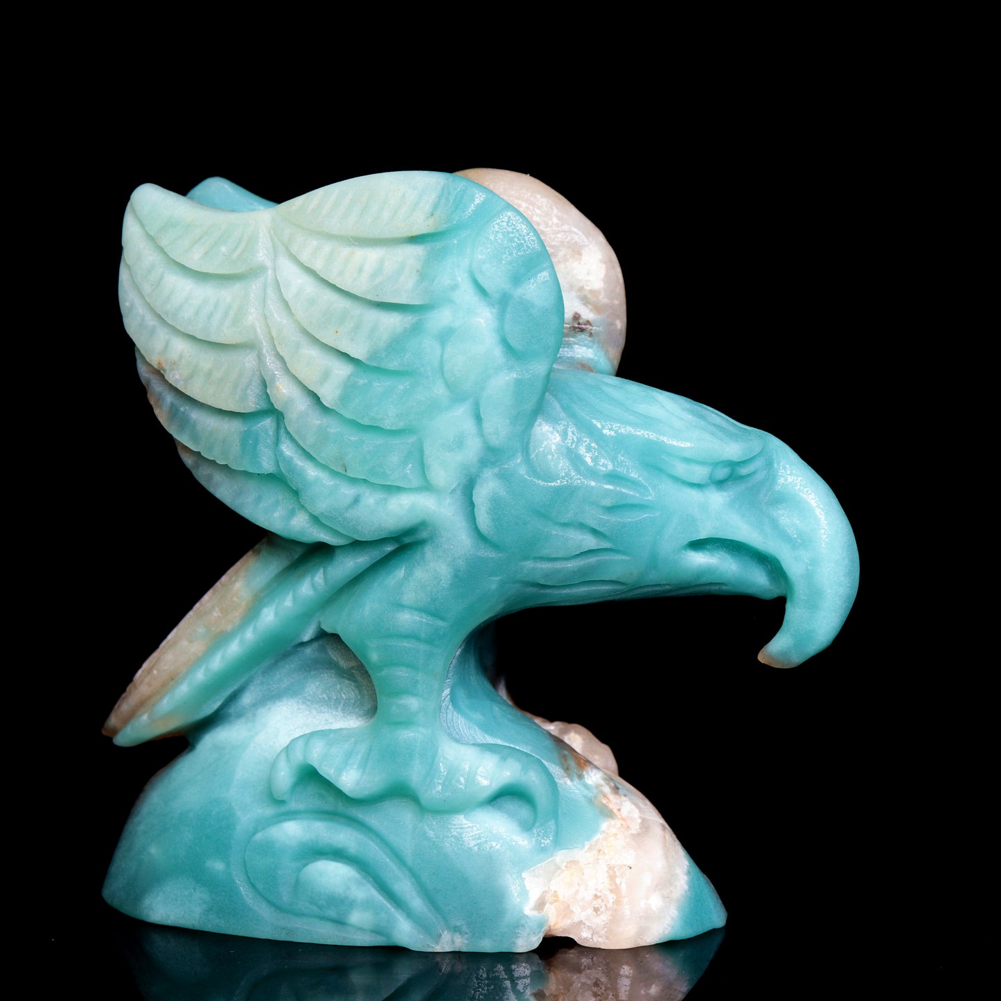 4.5" Amazonite Crystal Eagle Figurine Stone Animal Carvings Decor Gift
