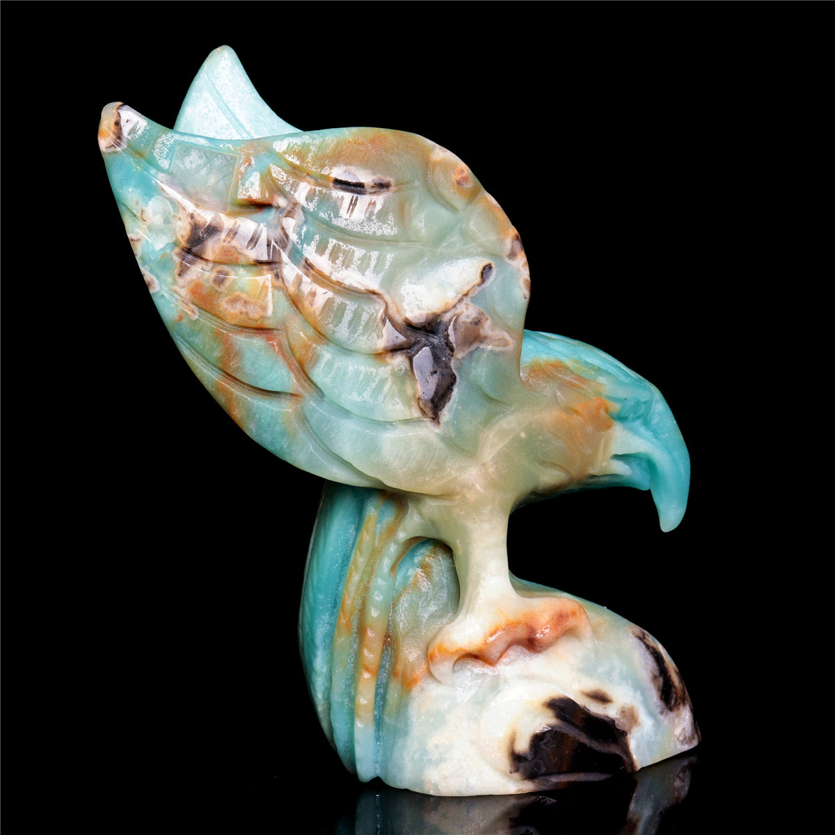 5.5" Amazonite Crystal Eagle Figurine Stone Animal Carvings Decor Gift