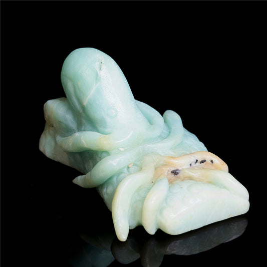 3.5" Amazonite Crystal Octopus Figurine Stone Animal Carvings Decor
