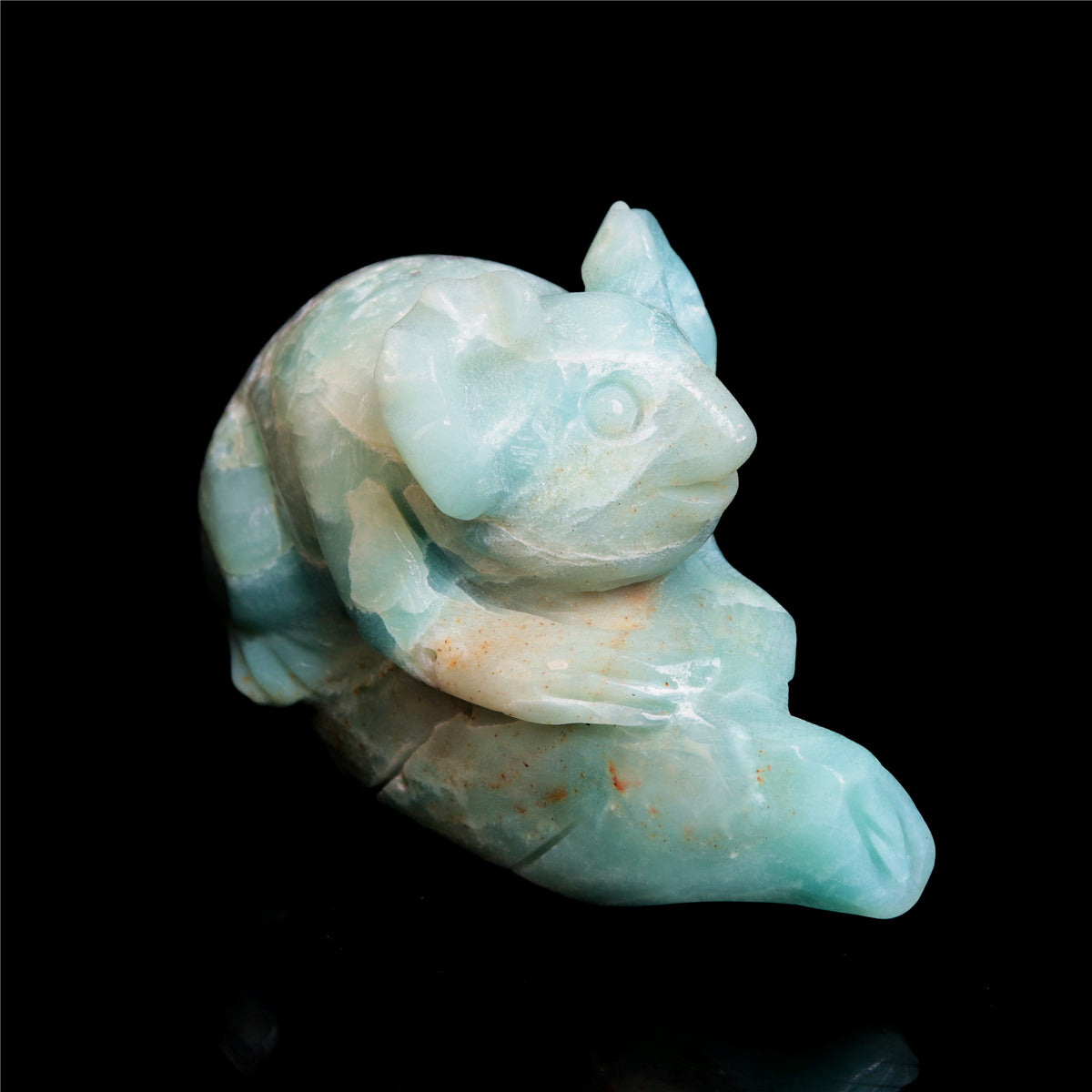 5" Amazonite Crystal Koala Figurine Stone Animal Carvings Decor