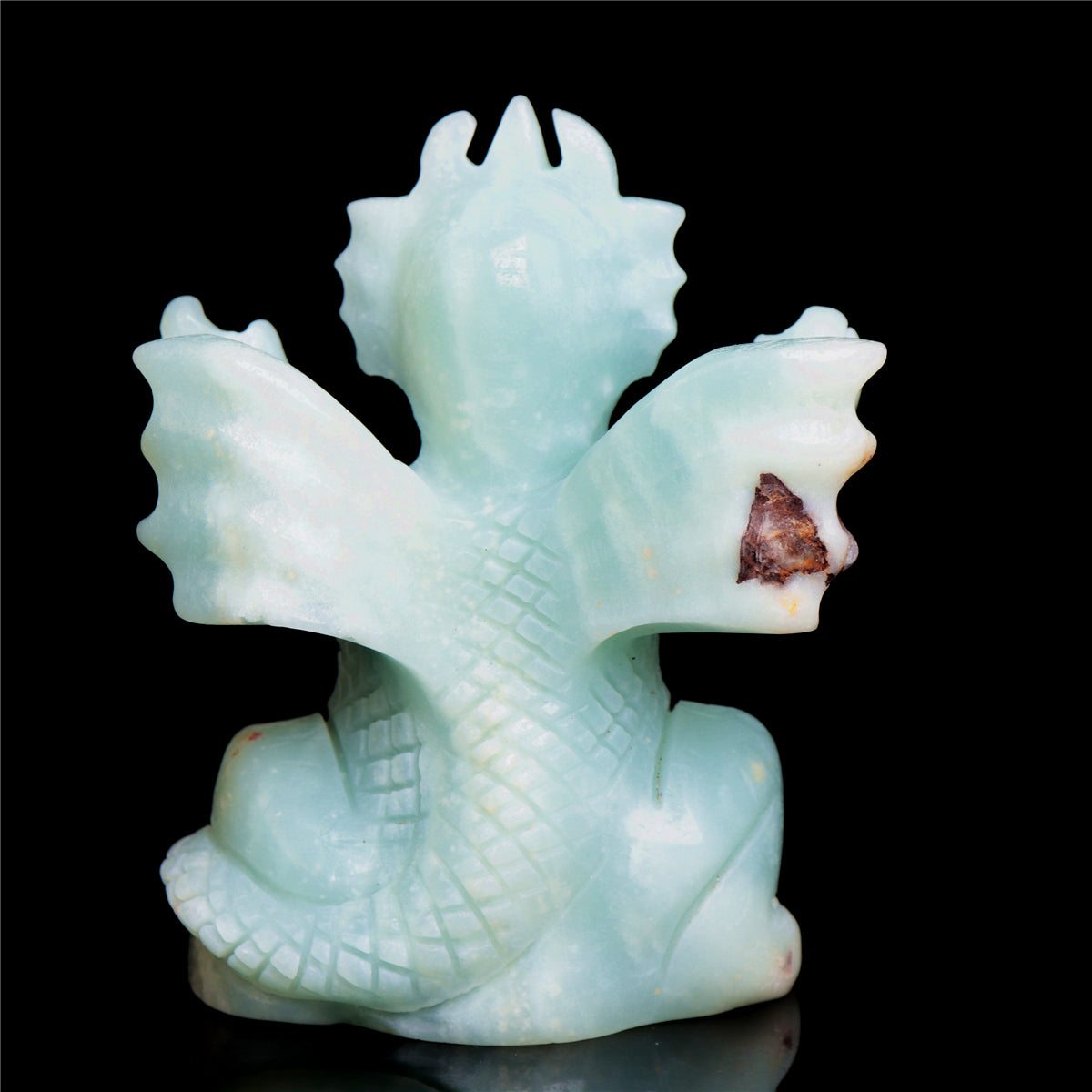 4" Amazonite Crystal Dragon Figurine Stone Animal Carvings Decor
