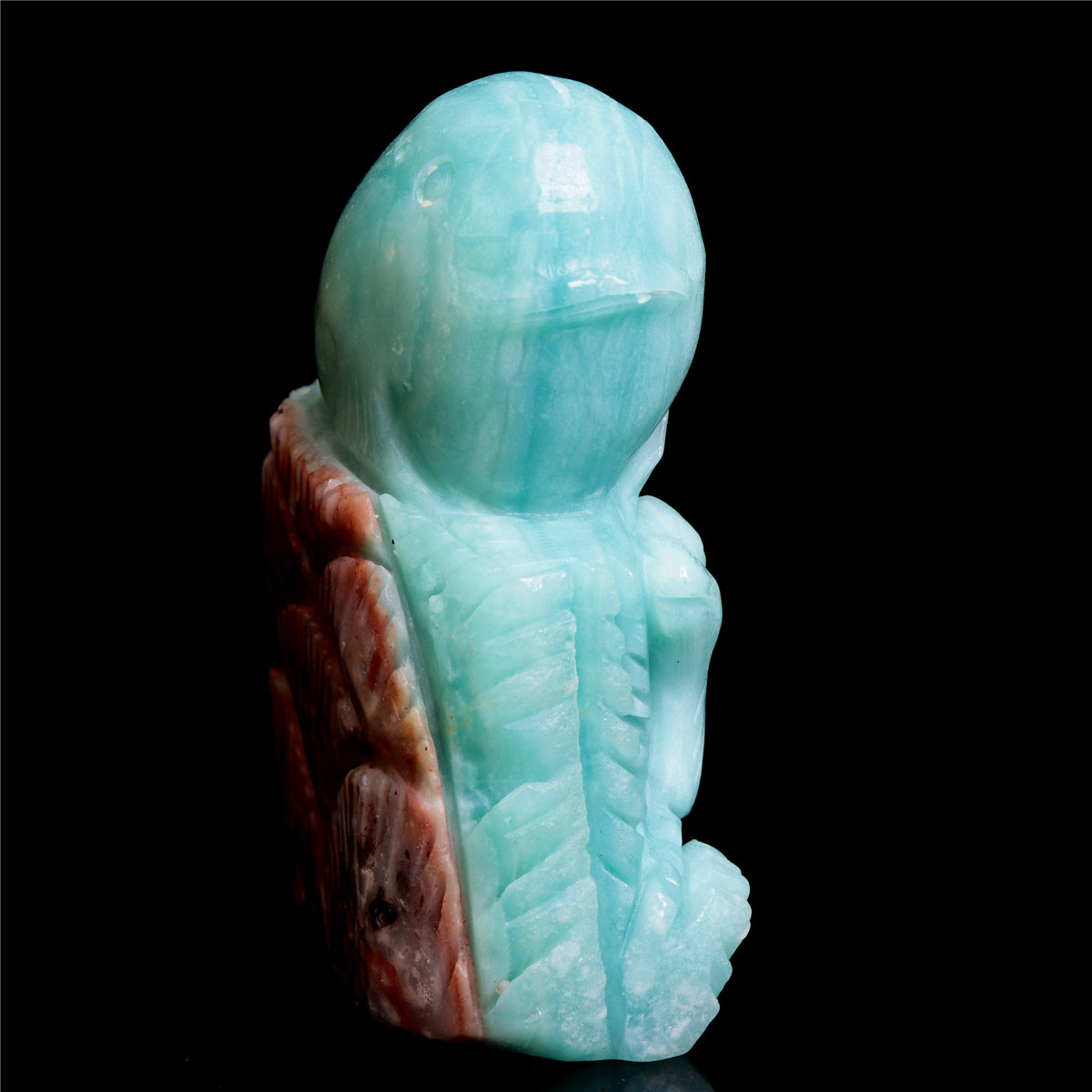 4.5" Amazonite Crystal Whale Ocean World Figurine Stone Animal Carvings Decor
