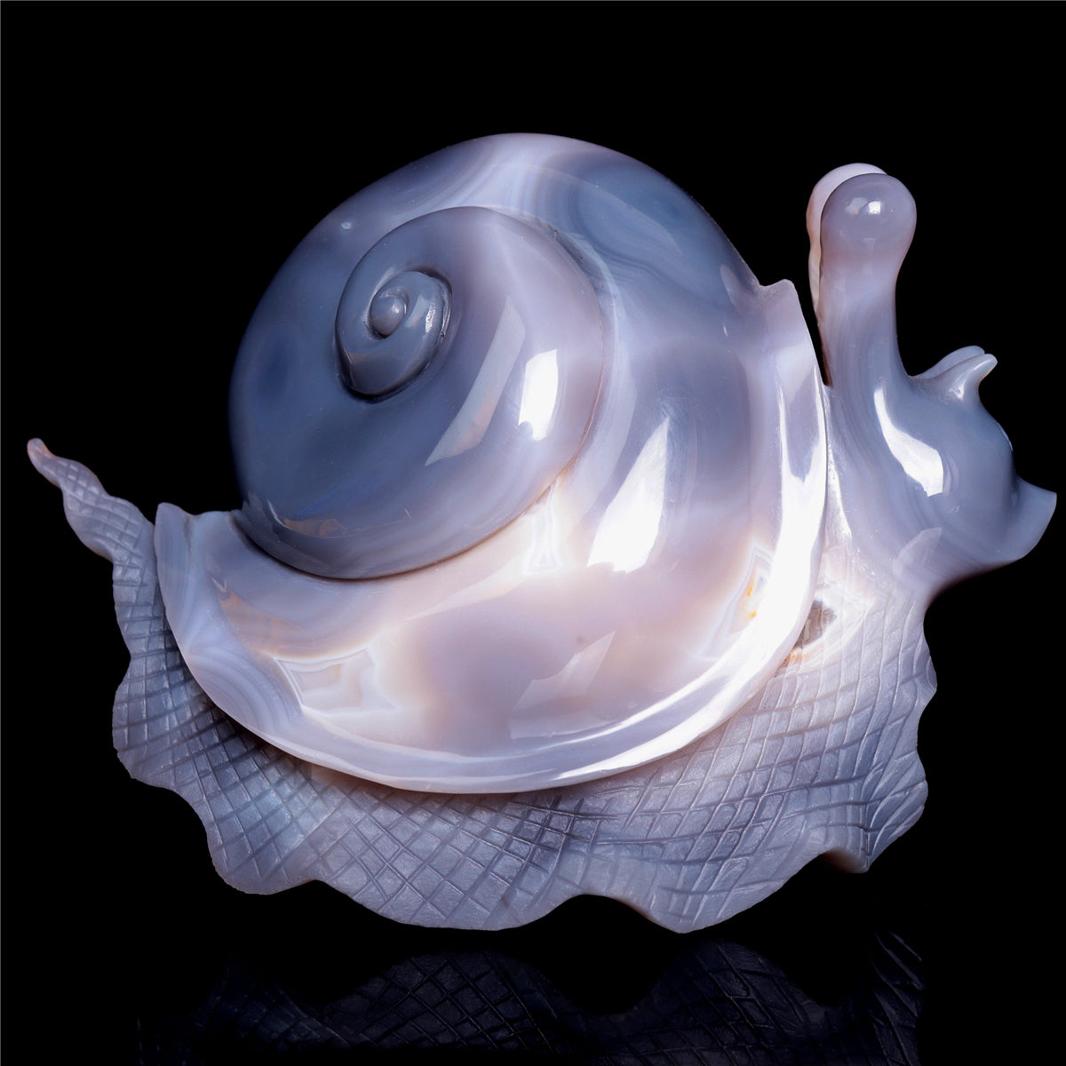 Druzy Agate Crystal Snail Figurine animal carvings decor