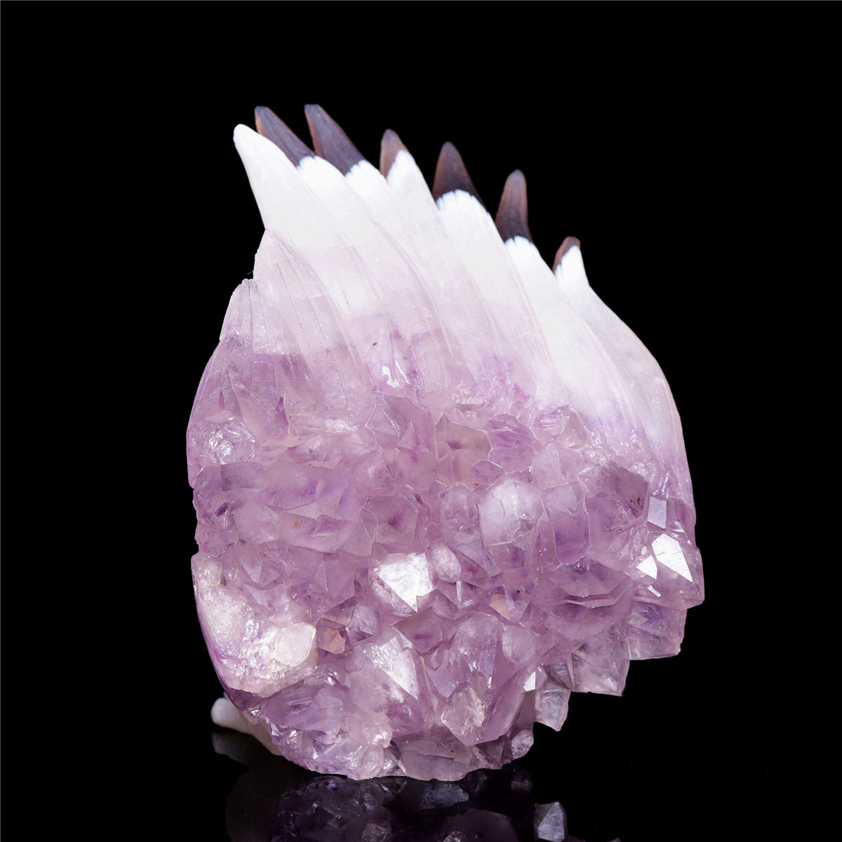 5" Druzy Agate Crystal Nine Tail Fox Figurine Animal Carvings
