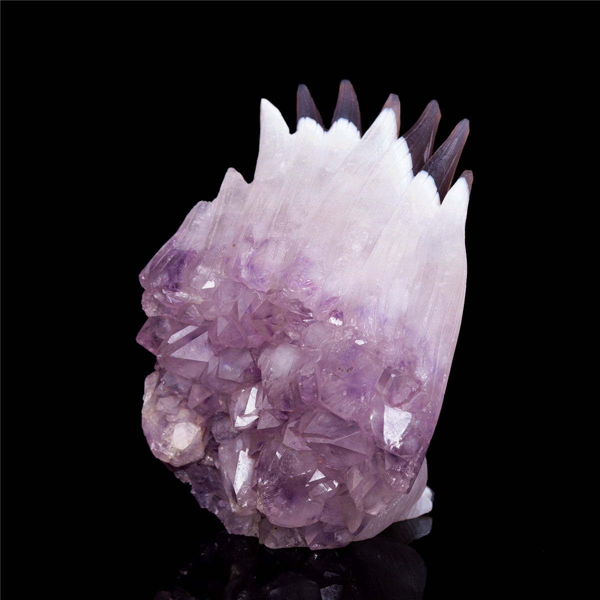5" Druzy Agate Crystal Nine Tail Fox Figurine Animal Carvings