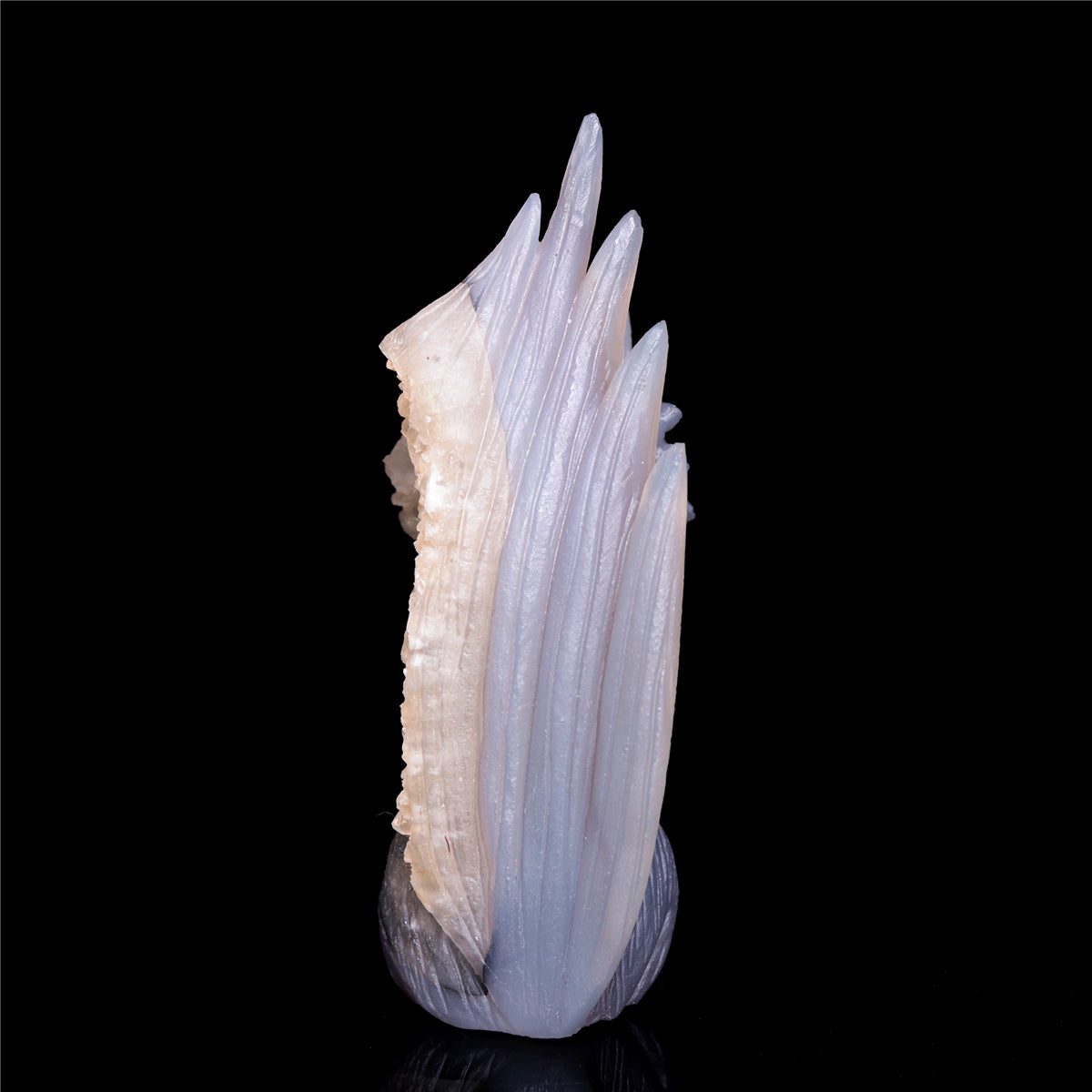 4.5" Druzy Agate Crystal Nine Tail Fox Figurine Animal Carvings