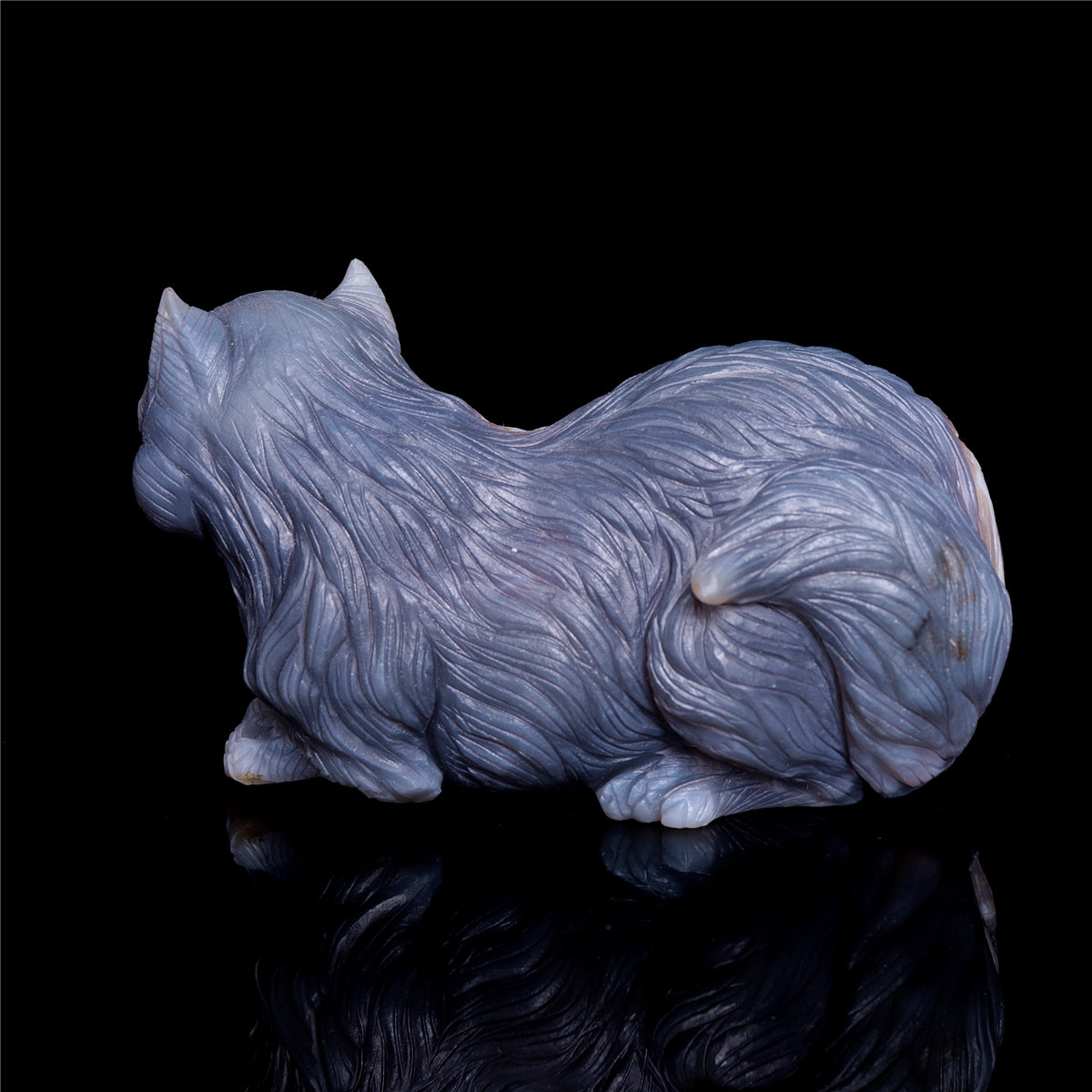 6" Amethyst Agate Crystal Squirrel Figurine Animal Carvings Gift