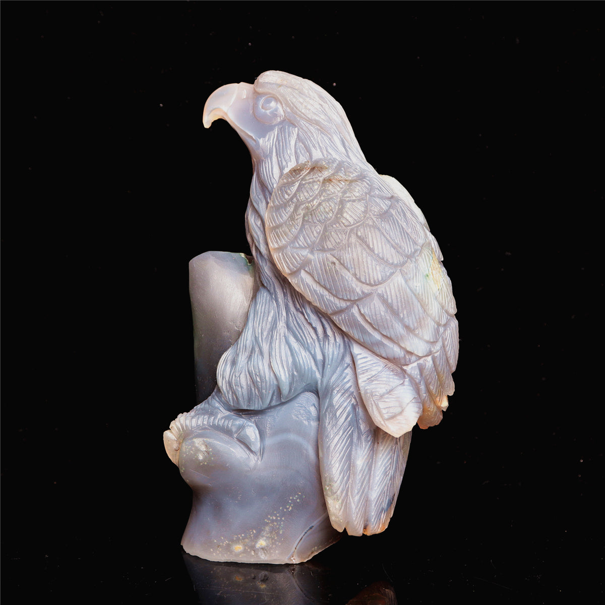 7" Amethyst Agate Crystal Eagle Figurine Stone Animal Carvings