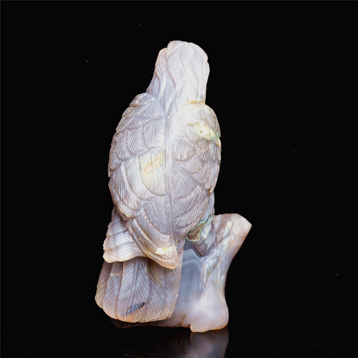 7" Amethyst Agate Crystal Eagle Figurine Stone Animal Carvings