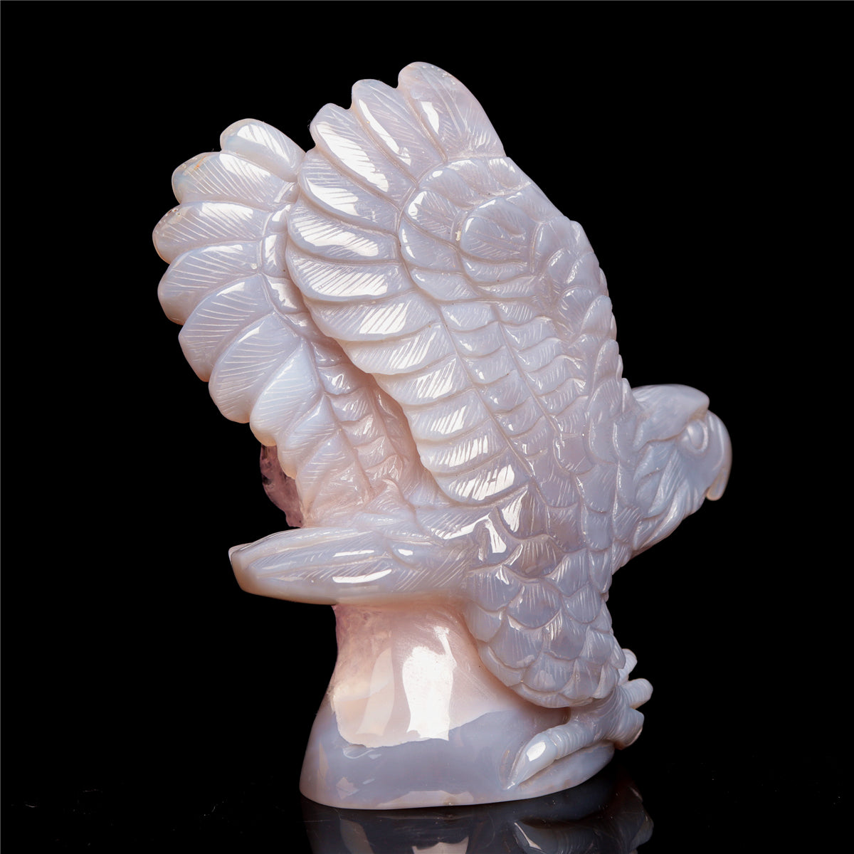 5" Amethyst Agate Crystal Eagle Figurine Stone Animal Carvings
