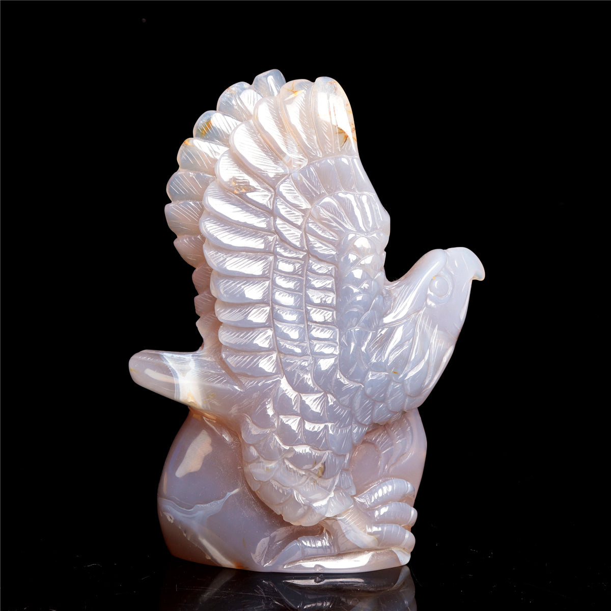 5.5" Amethyst Agate Crystal Eagle Figurine Stone Animal Carvings