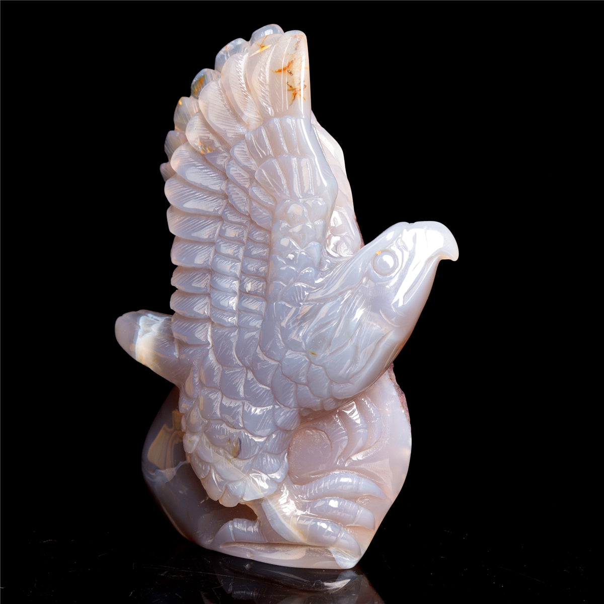 5.5" Amethyst Agate Crystal Eagle Figurine Stone Animal Carvings