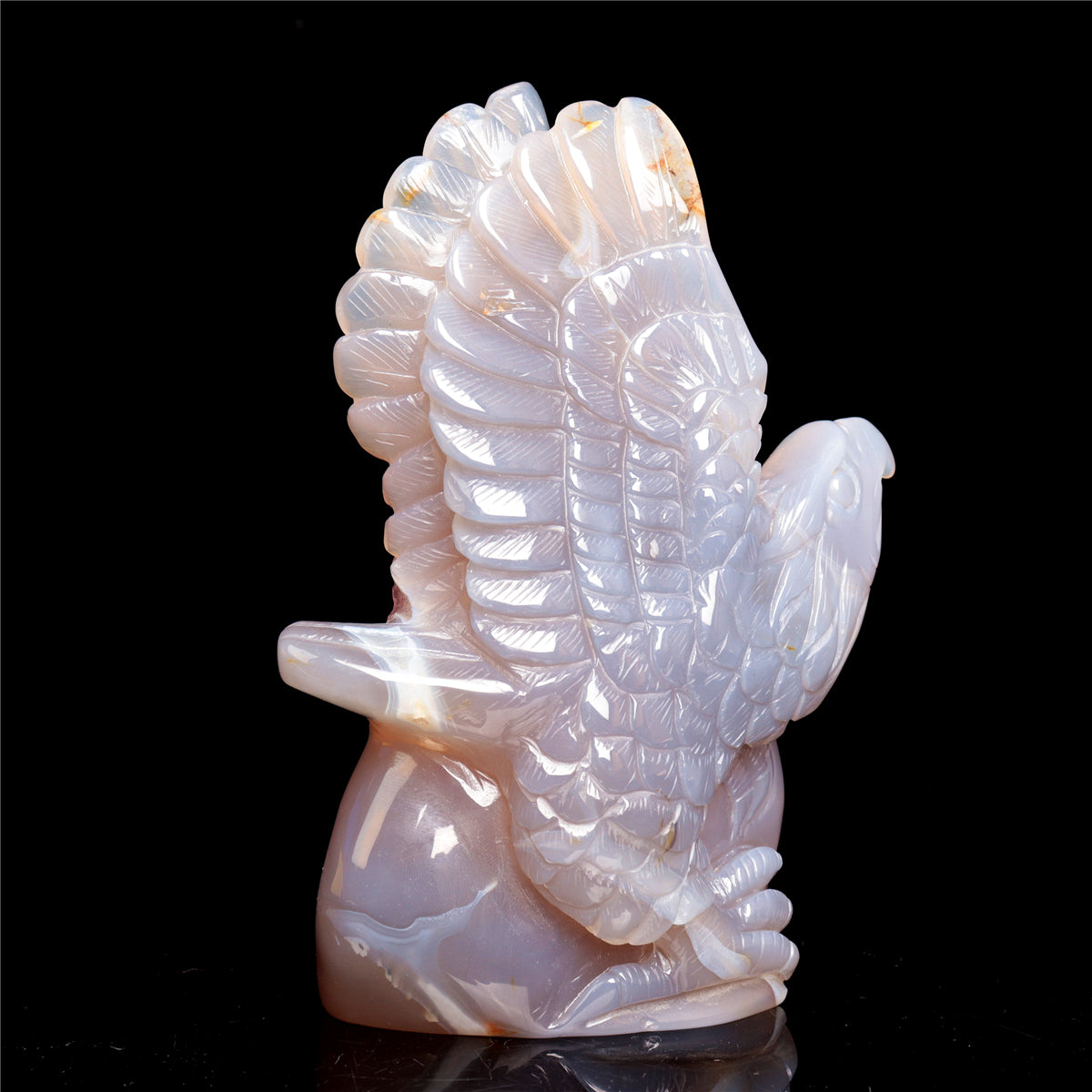 5.5" Amethyst Agate Crystal Eagle Figurine Stone Animal Carvings