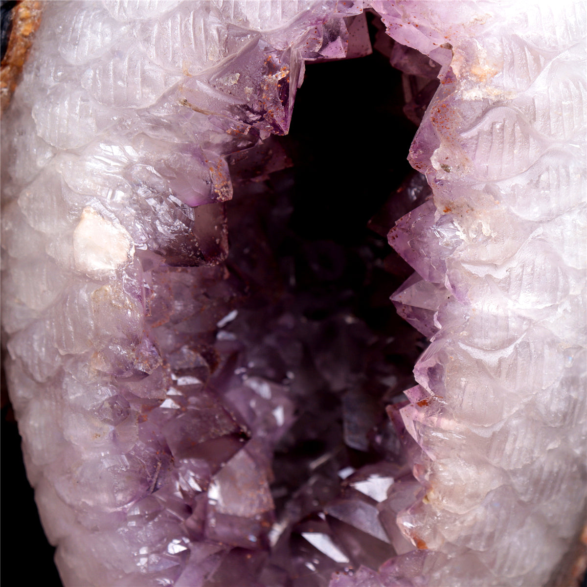 9" Amethyst Geode Crystal Owl Sculpture Stone Animal Carvings