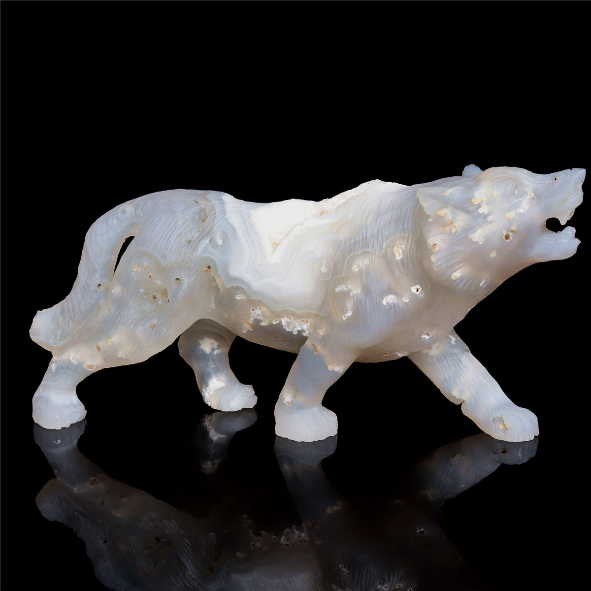 crystal wolf figurine