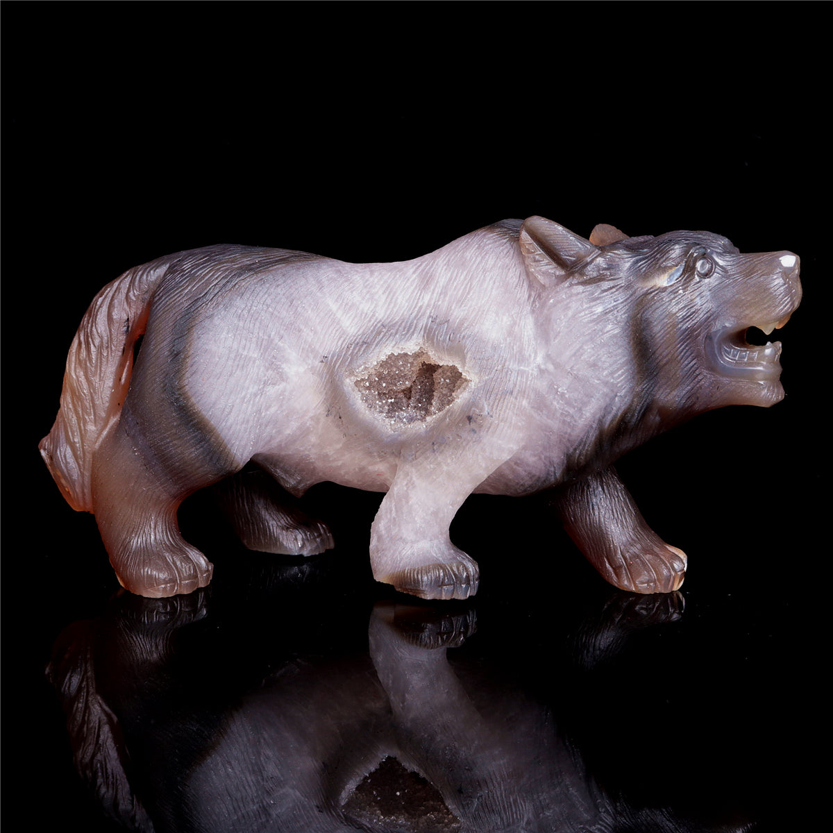 crystal wolf figurine