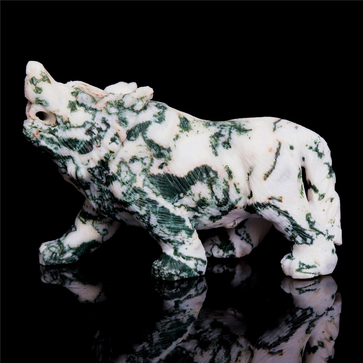crystal wolf figurine