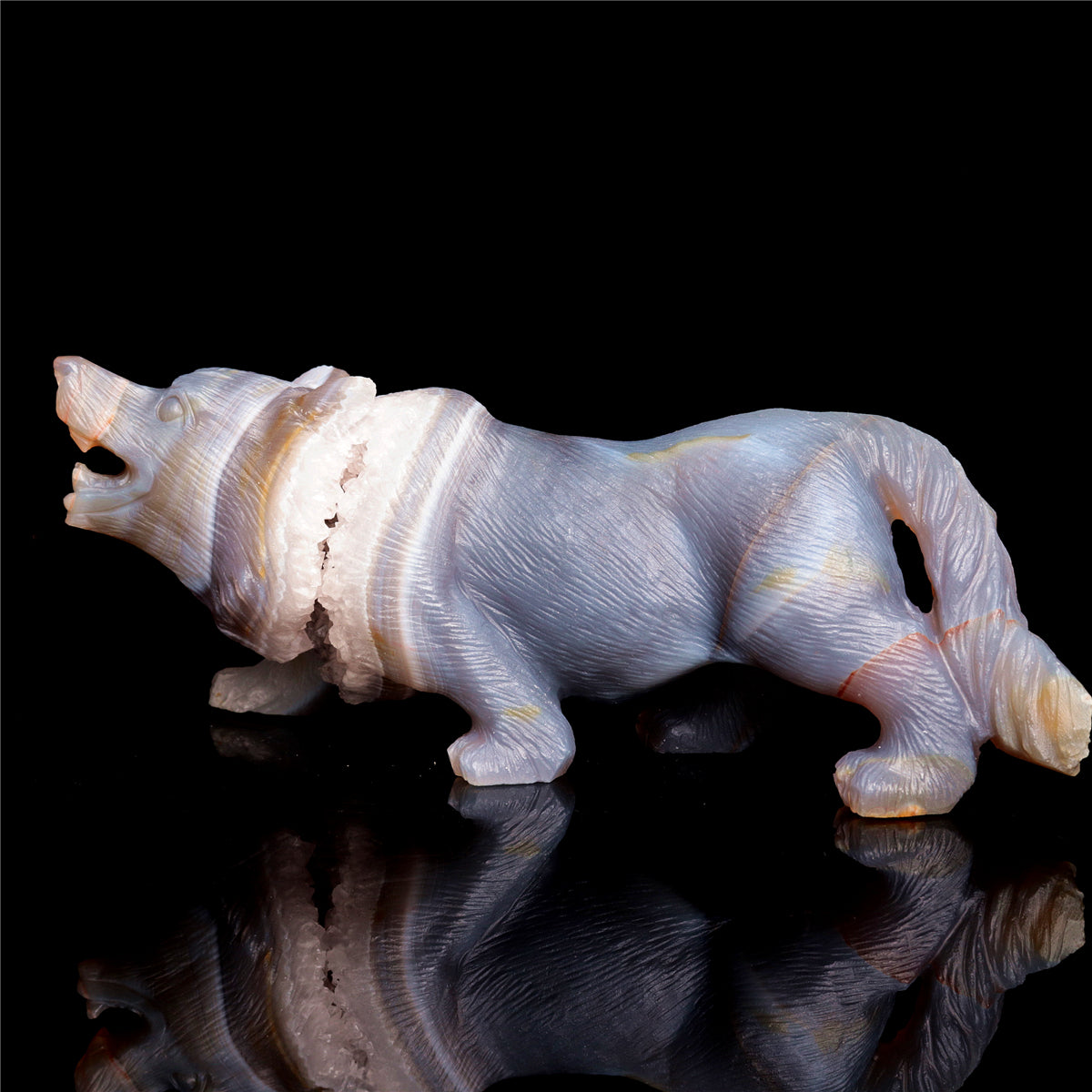 crystal wolf figurine
