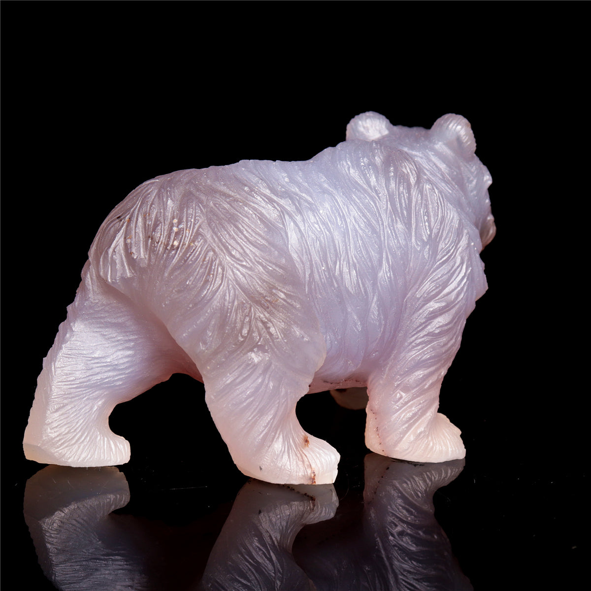 5" Agate Crystal Bear Figurine Stone Animal Carvings