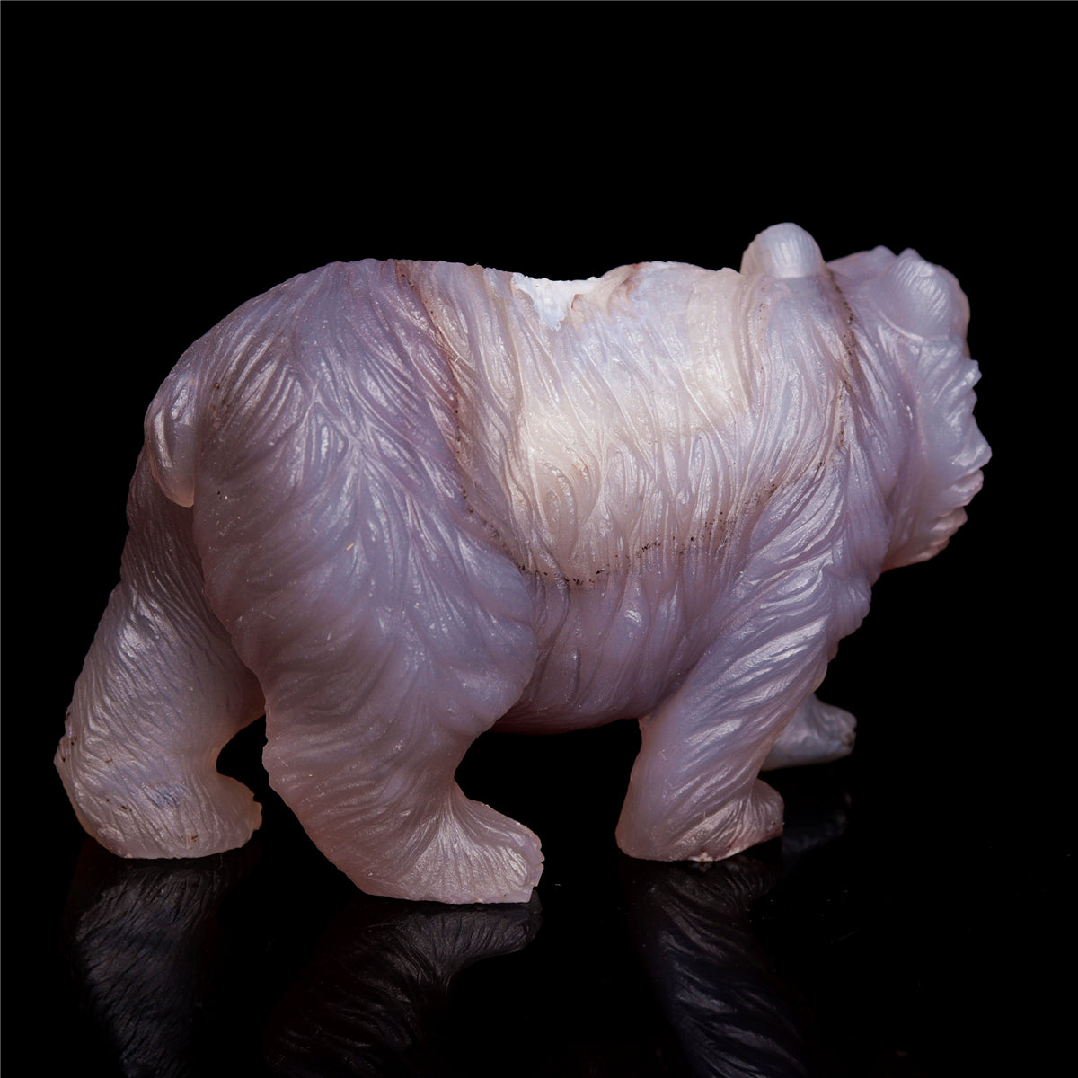 5" Druzy Agate Crystal Bear Figurine Stone Animal Carvings