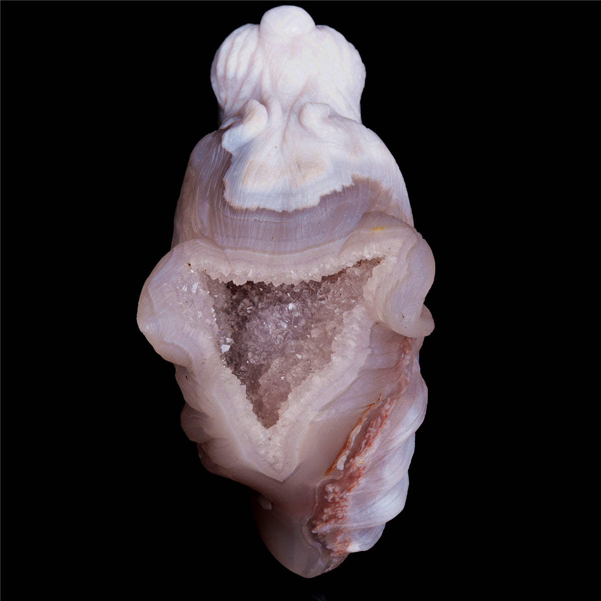 5" Druzy Agate Crystal Wolf Head Figurine Animal Carvings