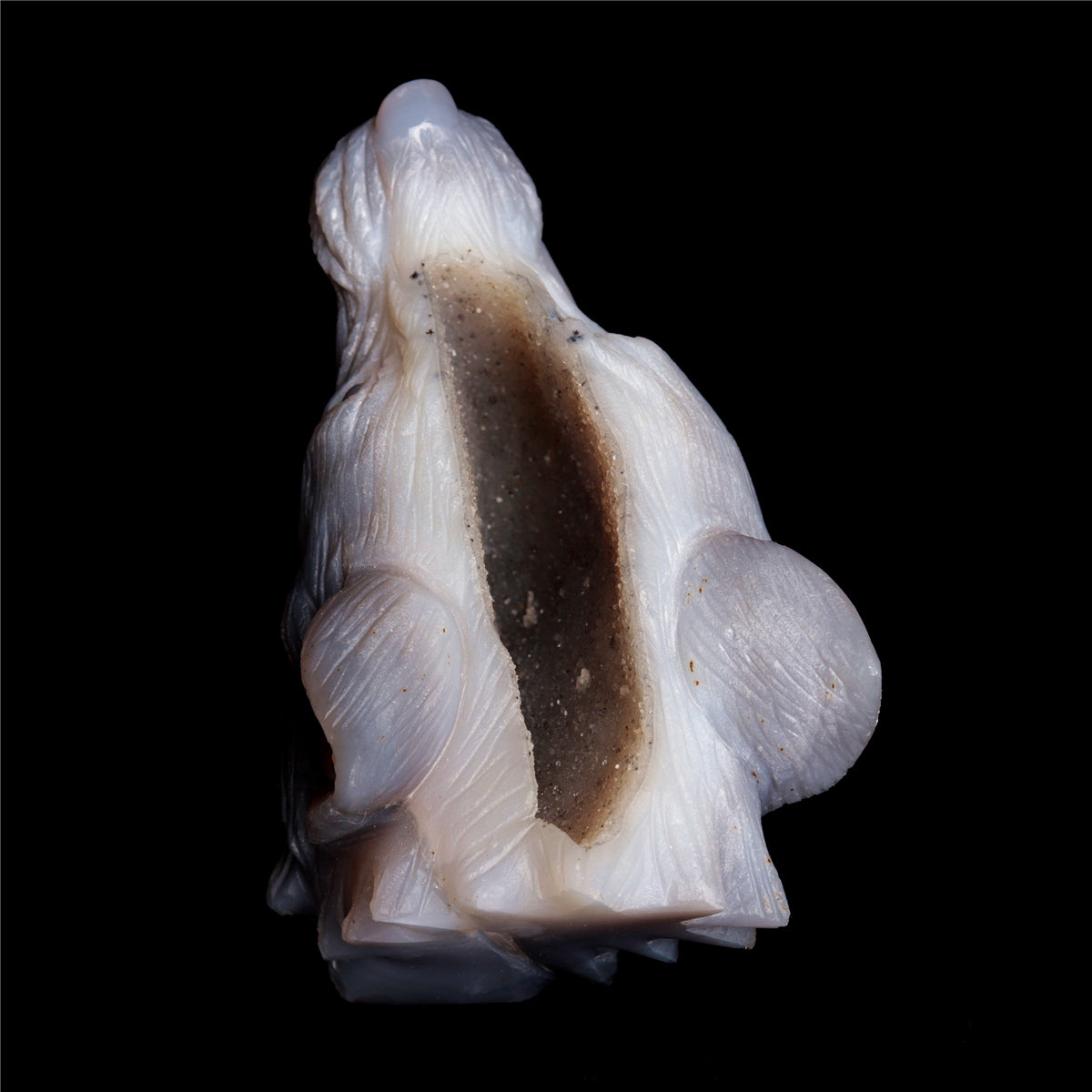 4.5" Druzy Agate Crystal Wolf Head Figurine Animal Carvings