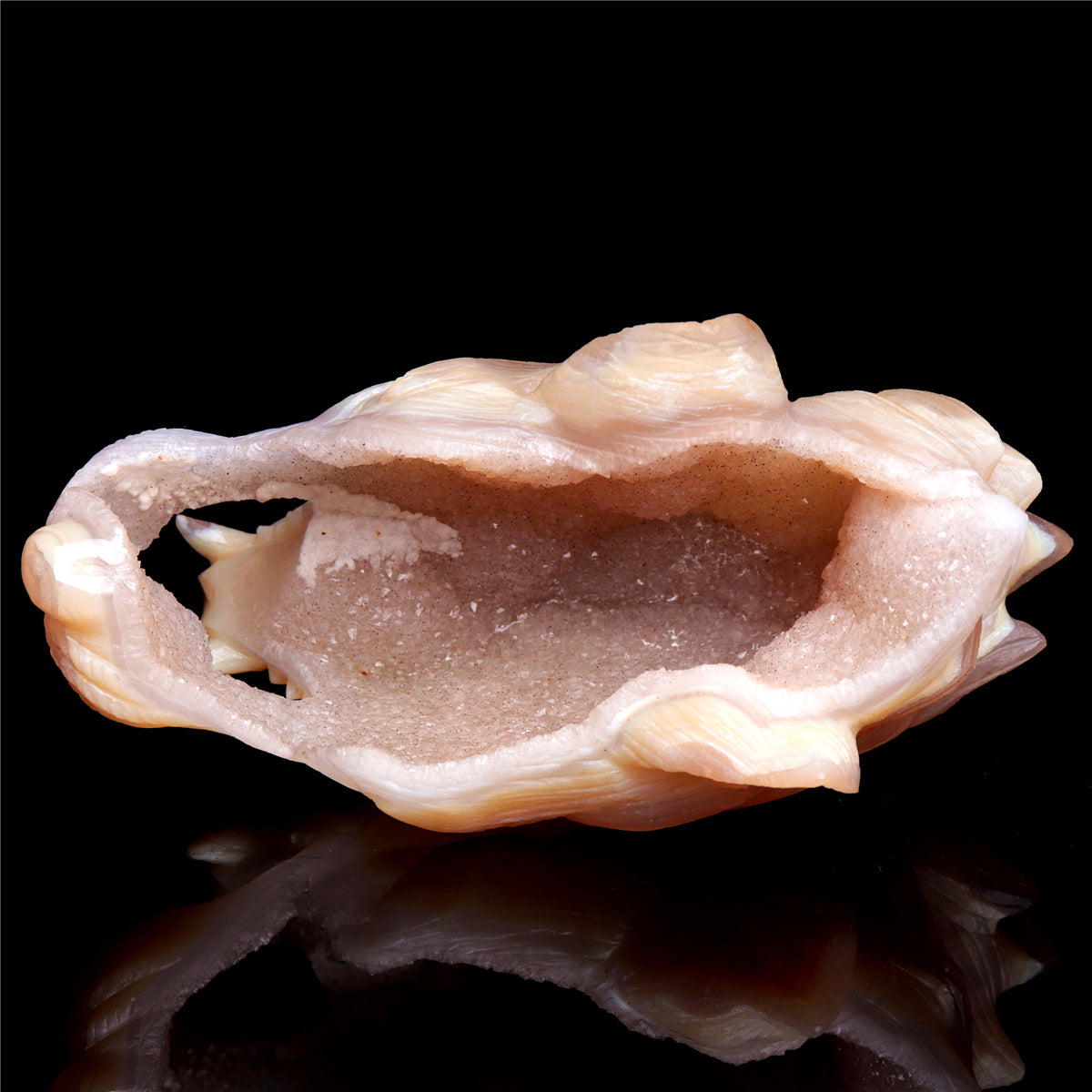5.5" Druzy Agate Crystal Wolf Head Figurine Animal Carvings