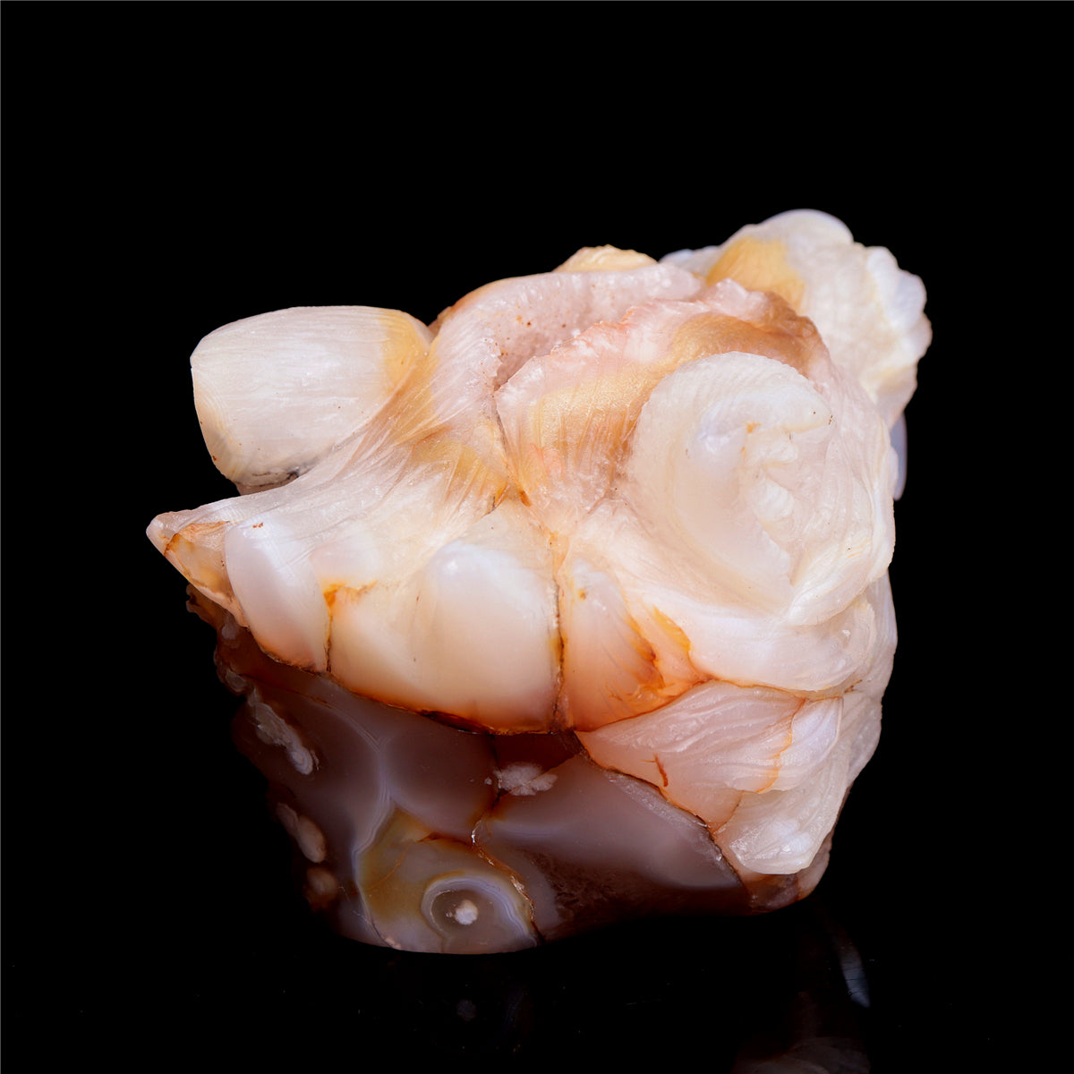 5" Druzy Agate Crystal Wolf Head Figurine Animal Carvings