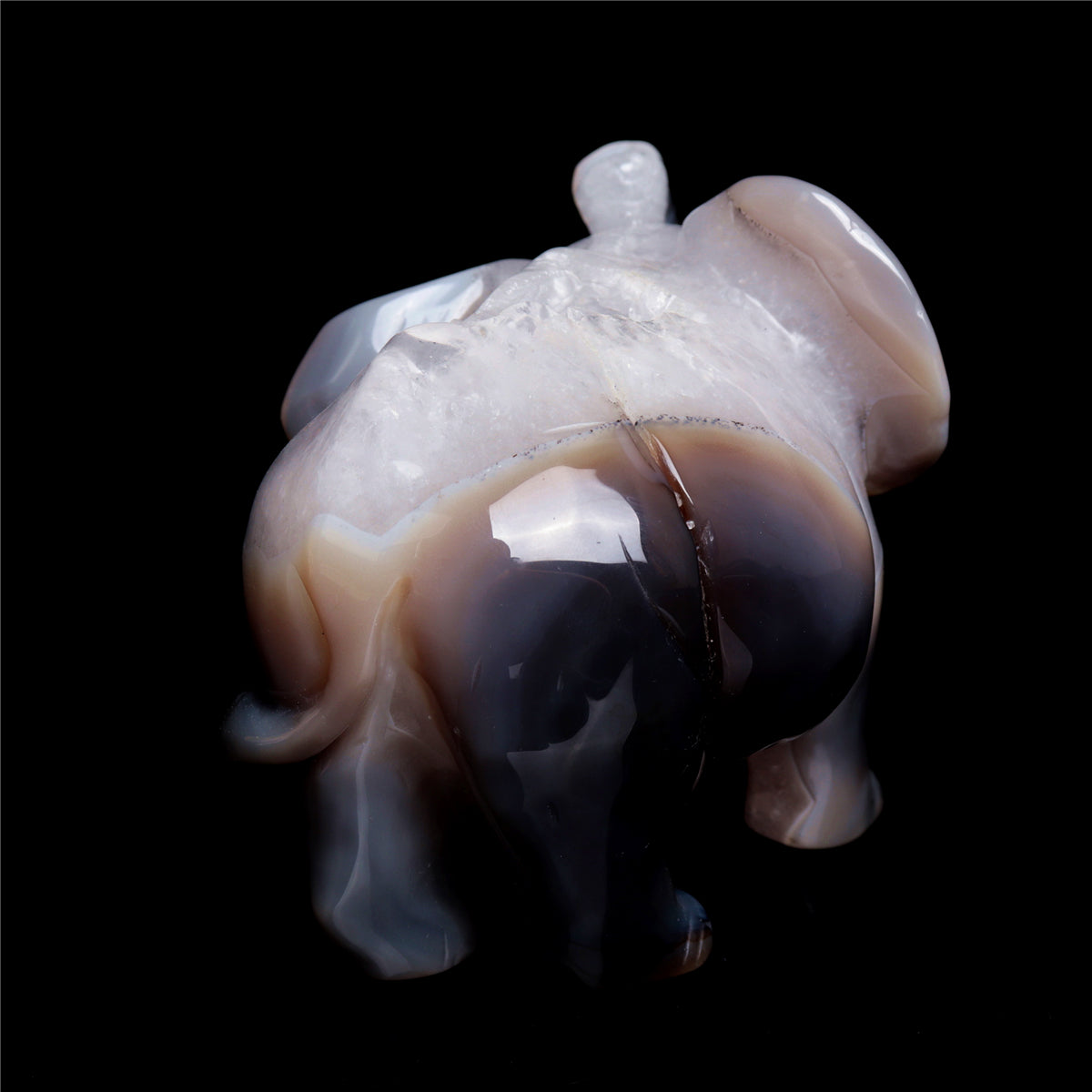 6" Druzy Agate Crystal Elephant Figurine Stone Animal Carvings