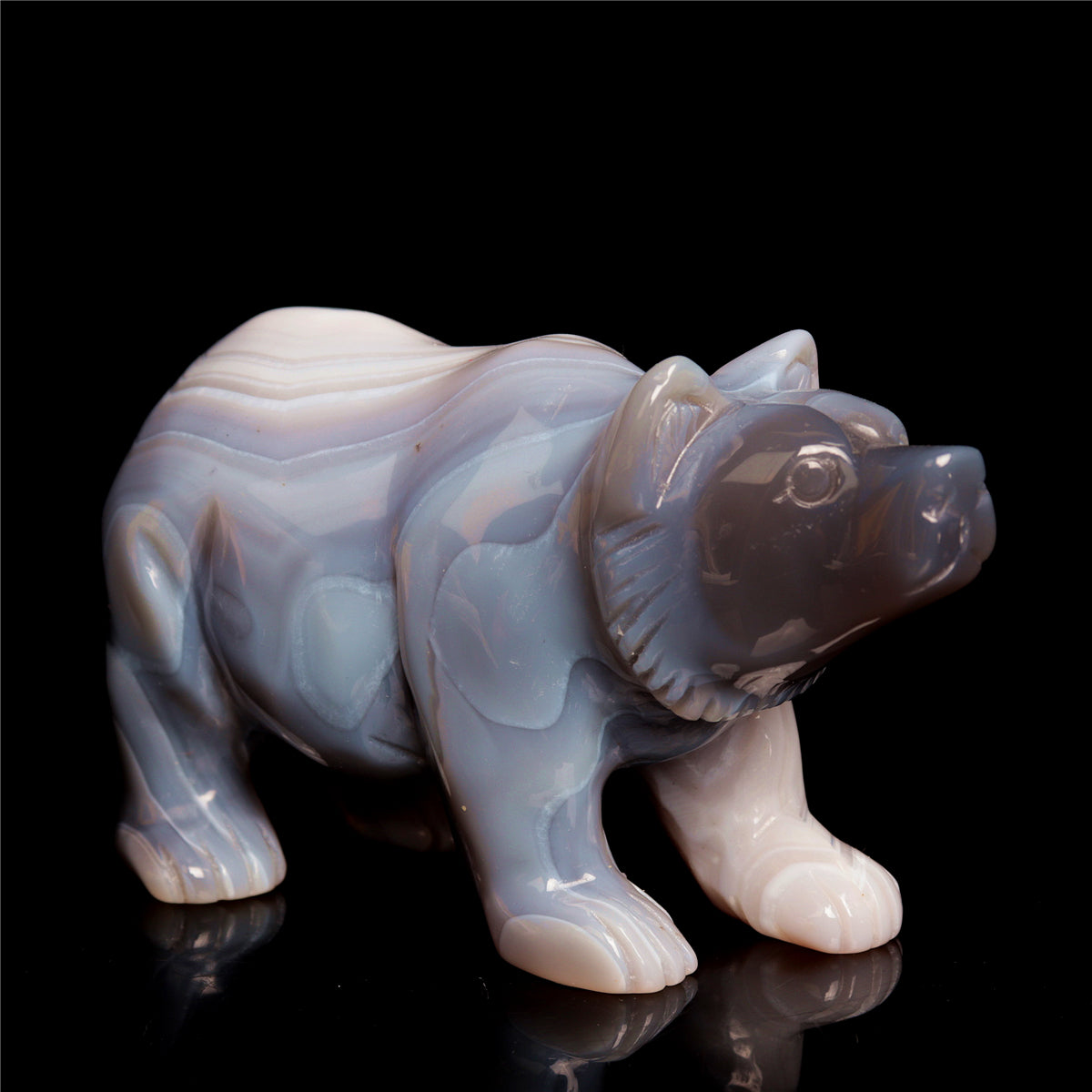 4.5" Druzy Agate Crystal Bear Figurine Decor Gift