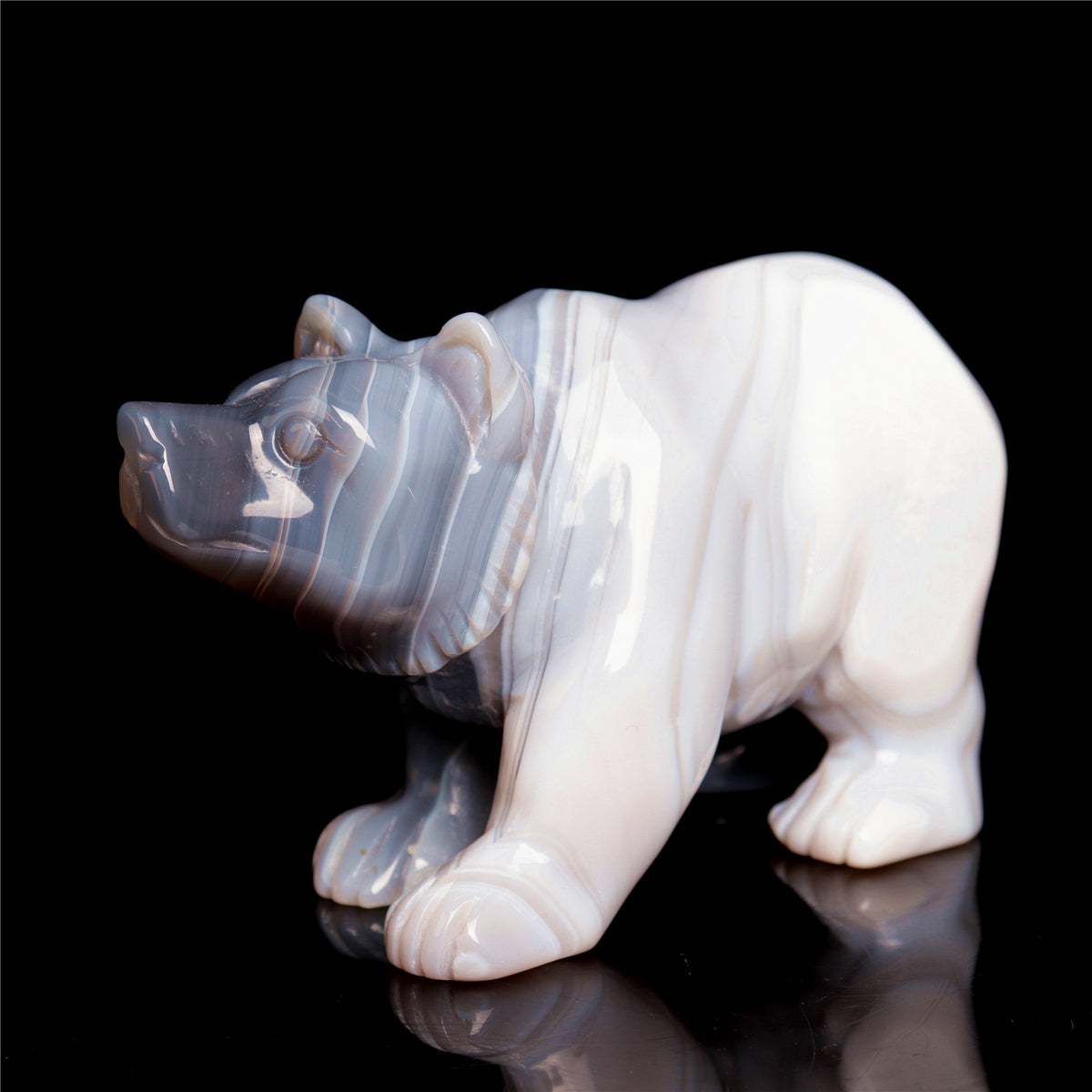 4.5" Druzy Agate Crystal Bear Figurine Decor Gift