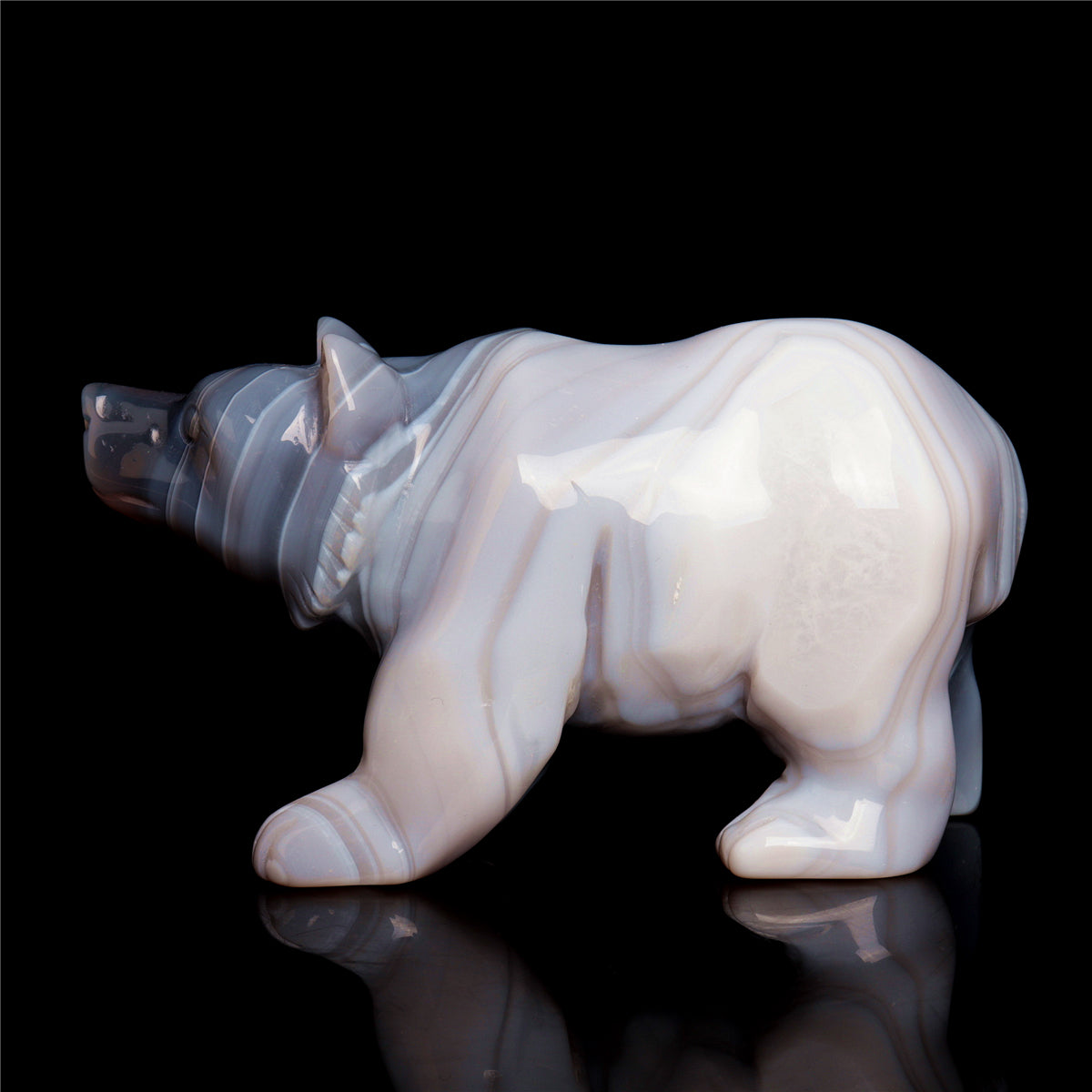 4.5" Druzy Agate Crystal Bear Figurine Decor Gift