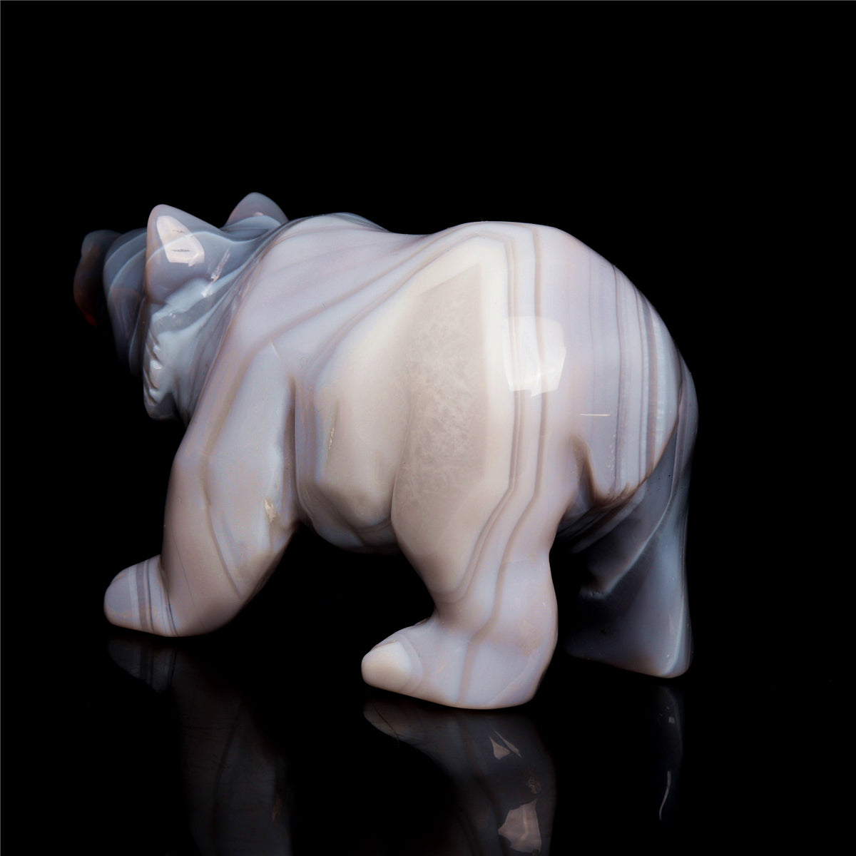 4.5" Druzy Agate Crystal Bear Figurine Decor Gift