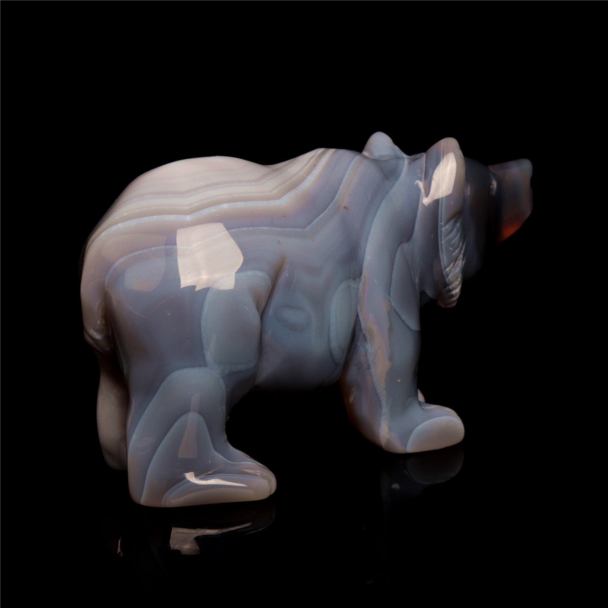 4.5" Druzy Agate Crystal Bear Figurine Decor Gift
