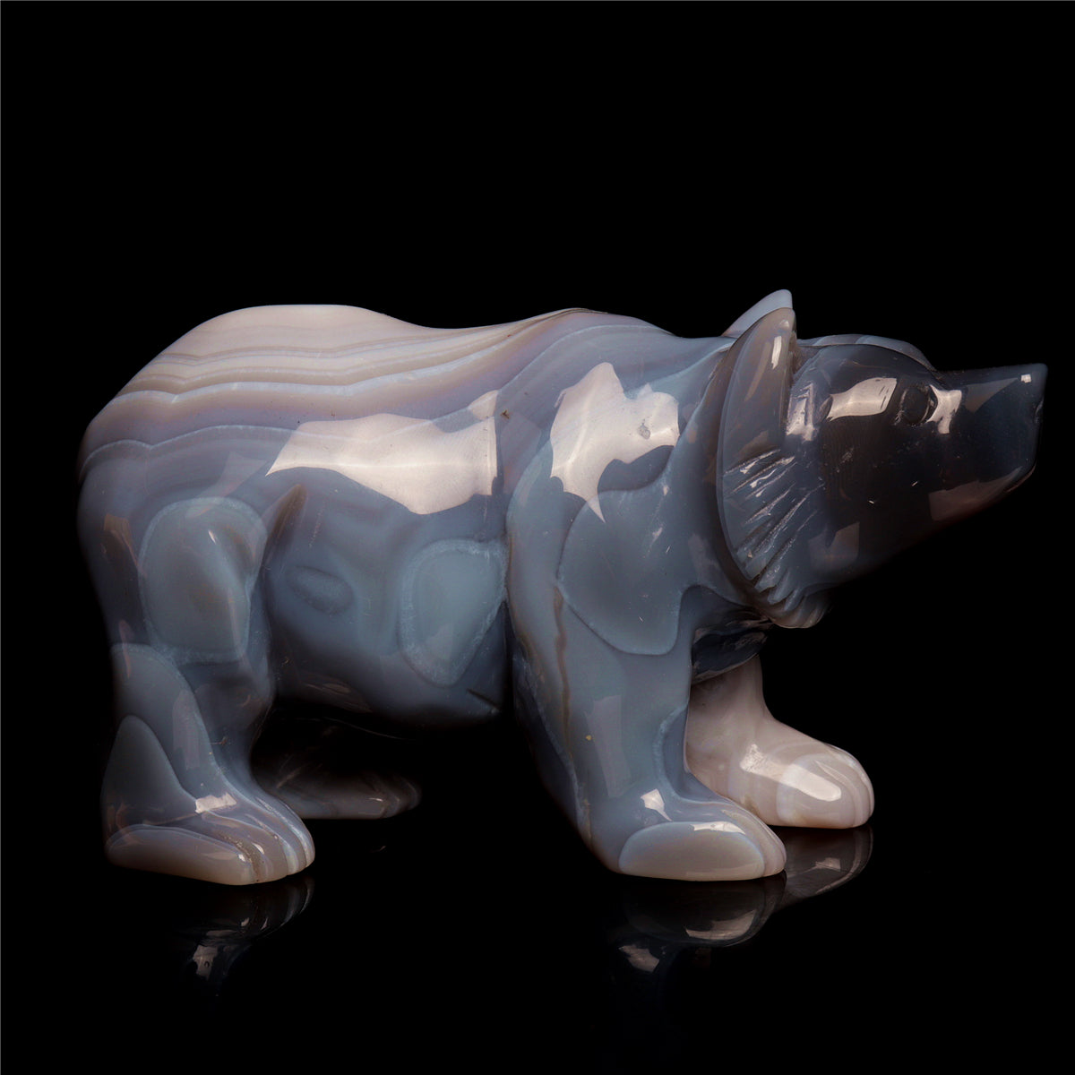 4.5" Druzy Agate Crystal Bear Figurine Decor Gift